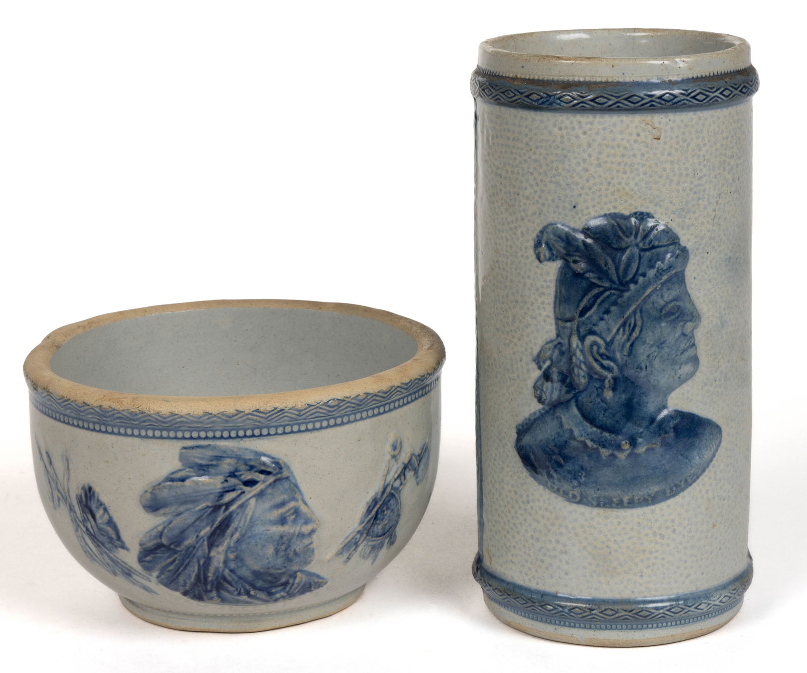 SLEEPY EYE SALT-GLAZED STONEWARE VESSELS, LOT OF TWO (1 of 5)