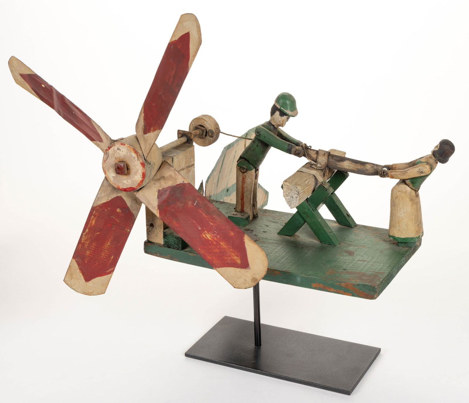 AMERICAN FOLK ART CARVED AND PAINTED FIGURAL WHIRLIGIG (1 of 7)