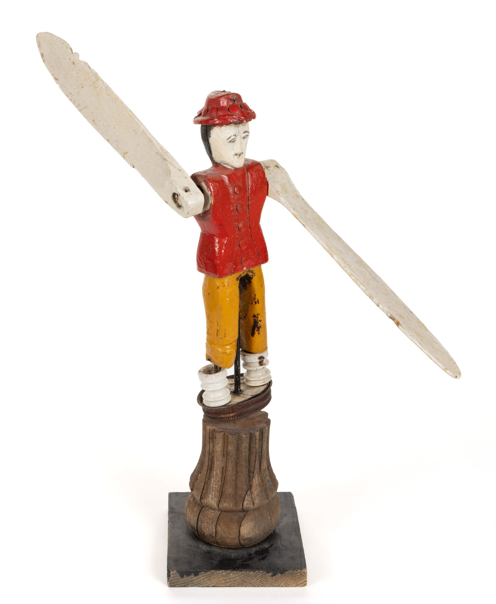 AMERICAN FOLK ART CARVED AND PAINTED FIGURAL WHIRLIGIG (1 of 6)