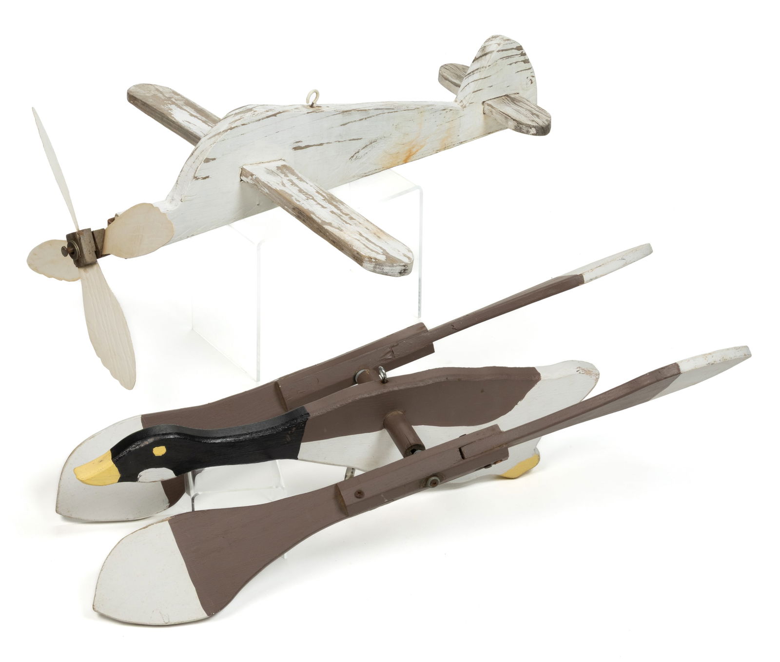 AMERICAN FOLK ART CARVED AND PAINTED WHIRLIGIGS, LOT OF TWO (1 of 3)