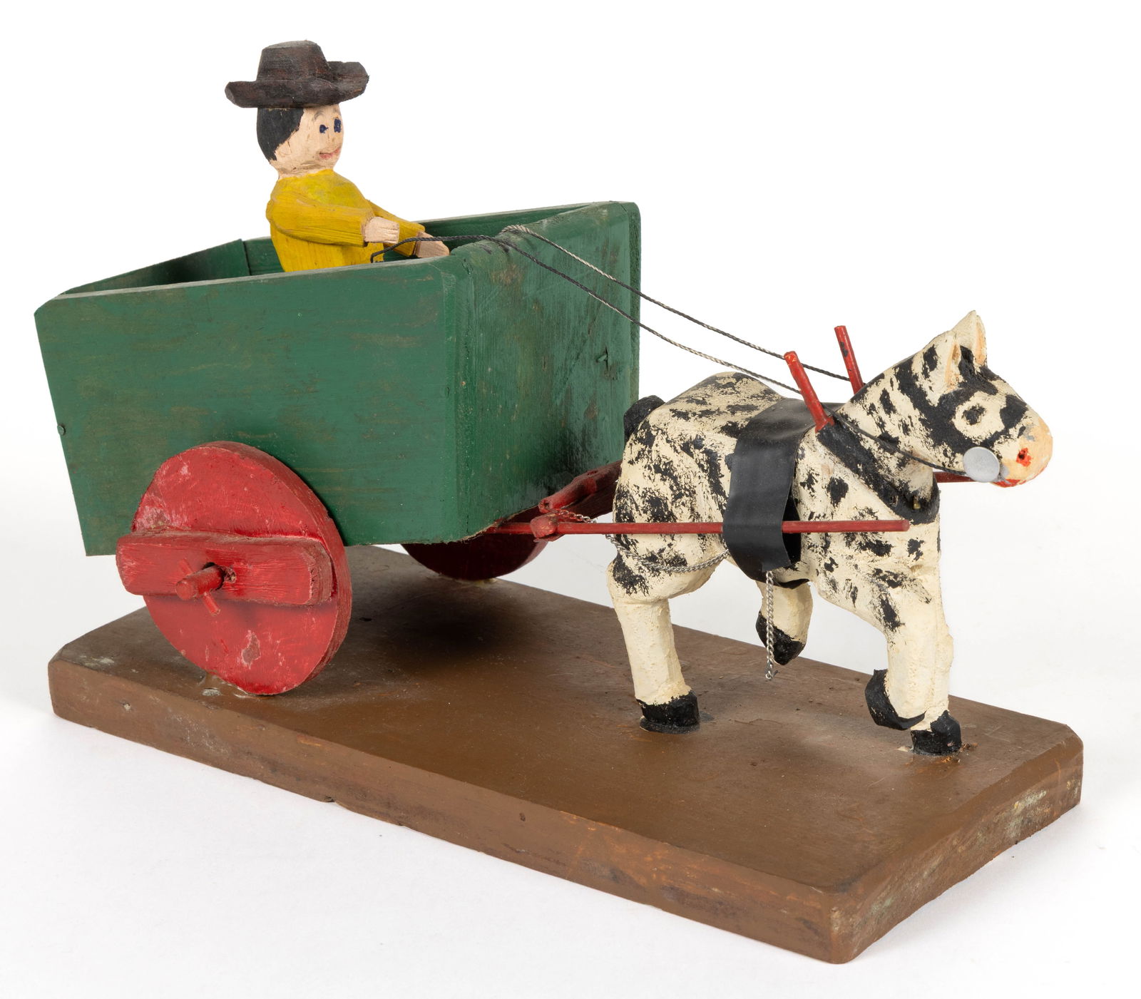 SAM DOUGLAS (MIDDLEWAY, WEST VIRGINIA, ACTIVE 20TH CENTURY) FOLK ART CARVED AND PAINTED HORSE-DRAWN (1 of 5)