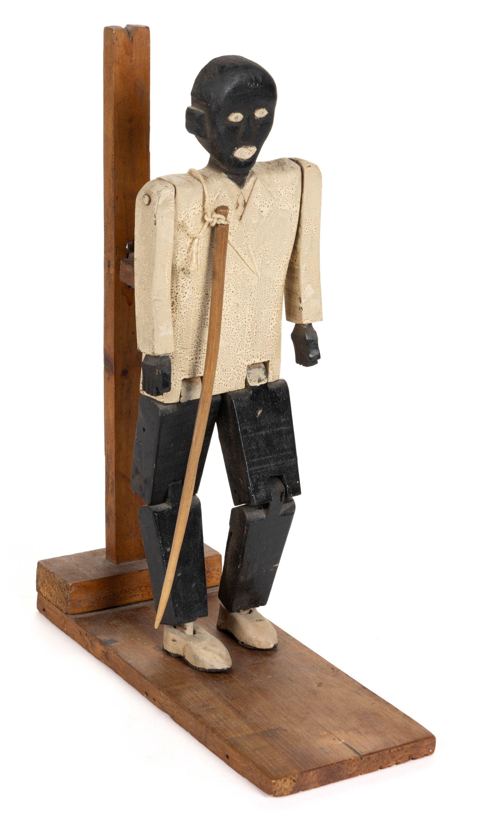 AMERICAN FOLK ART BLACK AMERICANA CARVED AND PAINTED JIG DOLL / DANCING FIGURE (1 of 4)