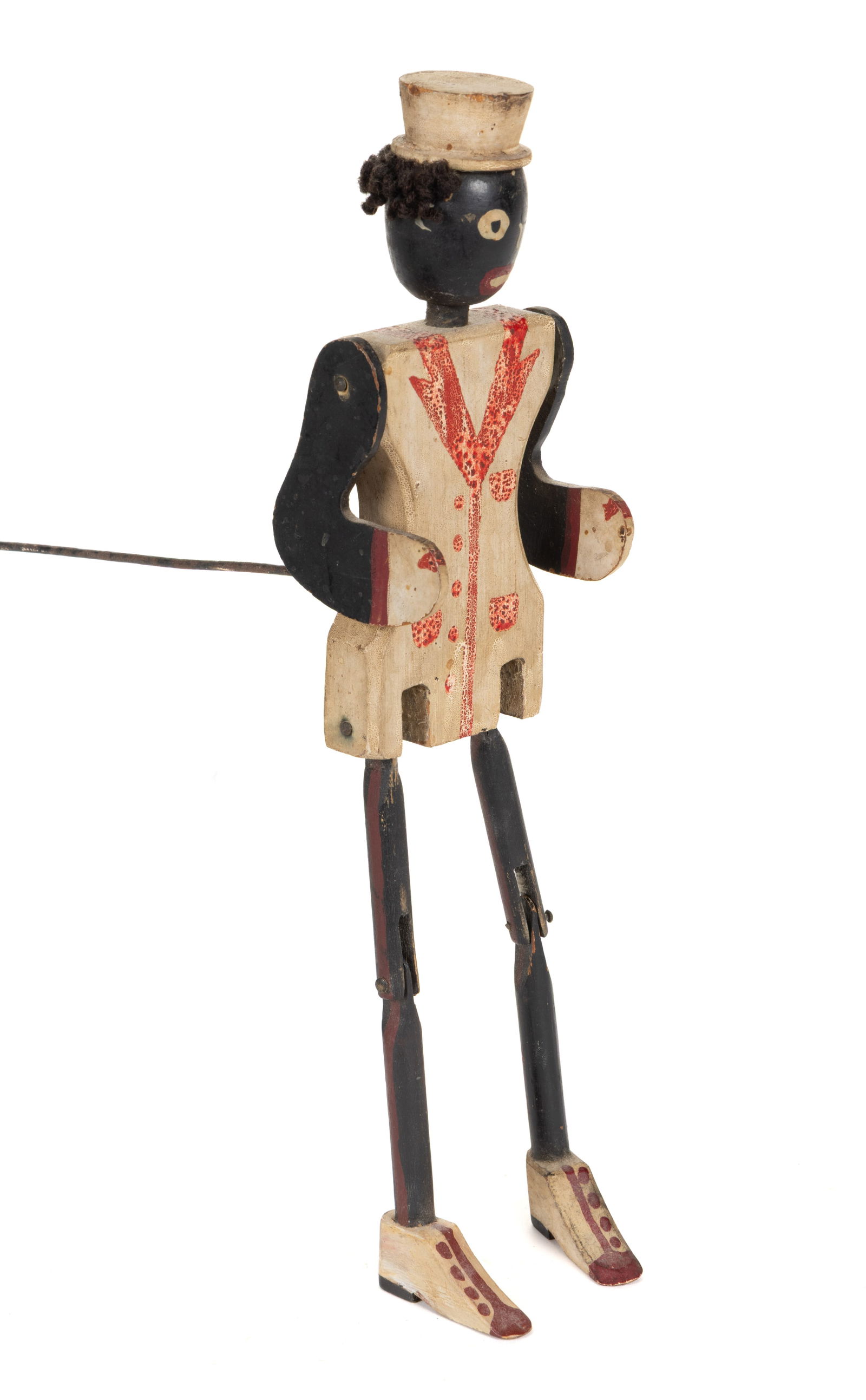 AMERICAN FOLK ART BLACK AMERICANA CARVED AND PAINTED DANCING JIG DOLL / DANCING FIGURE (1 of 4)