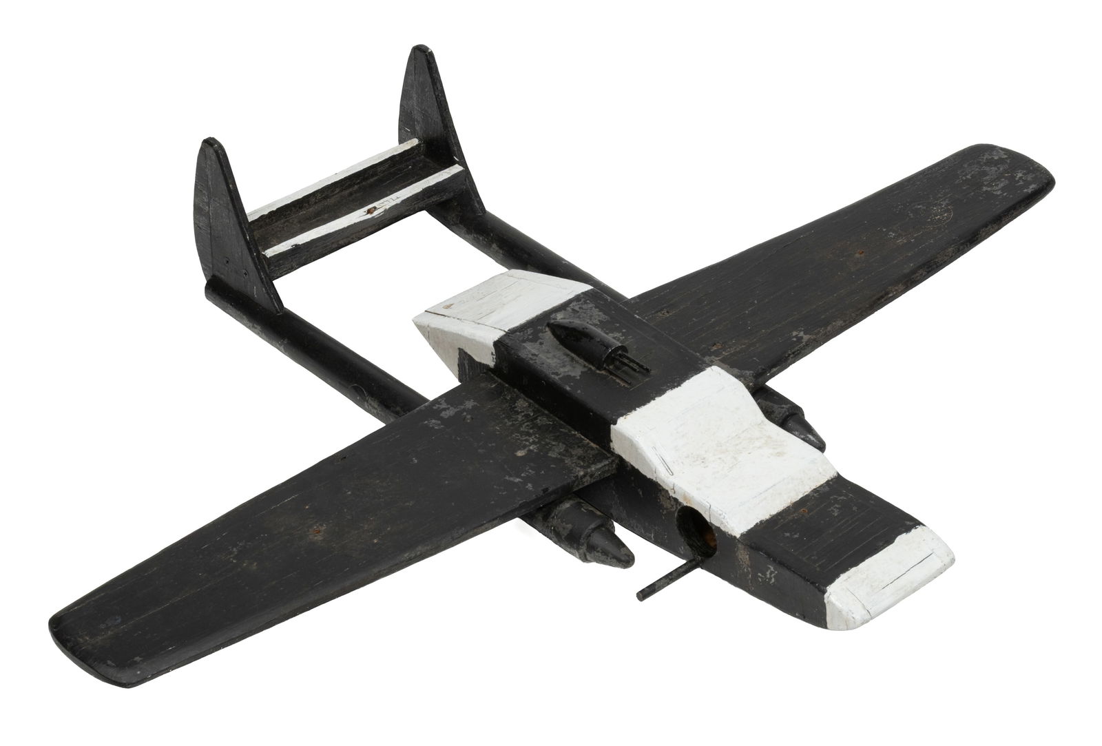 AMERICAN FOLK ART CARVED AND PAINTED WOODEN AIRPLANE BIRDHOUSE (1 of 3)