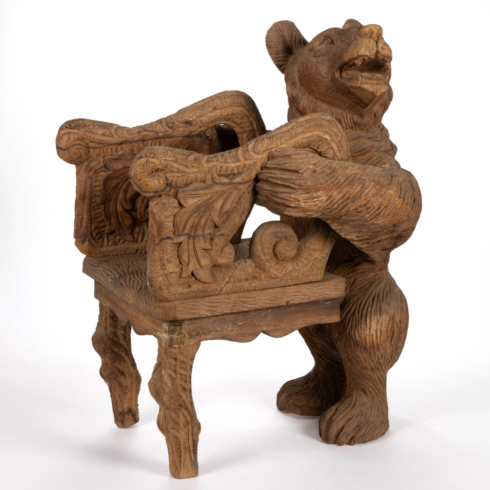 FOLK ART CARVED WOODEN TAKAAN GOLDILOCKS / BABY BEAR CHAIR PAPIER-MACHE MOLD (1 of 4)
