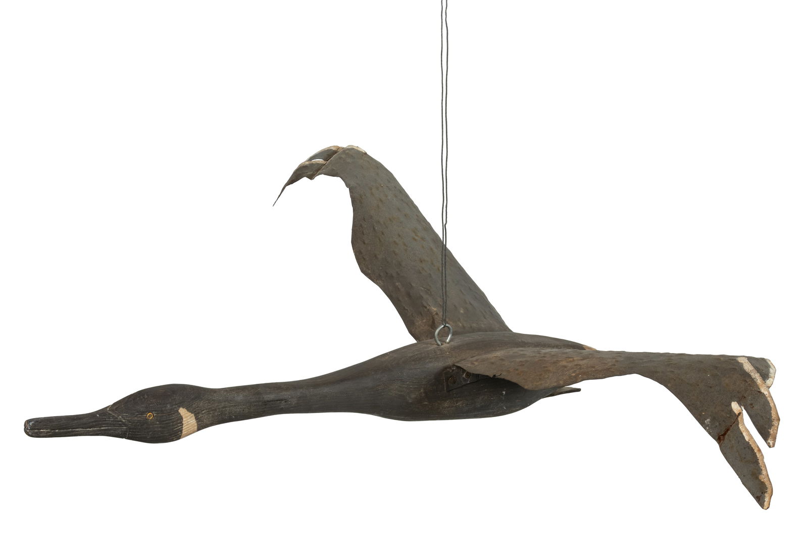 AMERICAN FOLK ART CARVED AND PAINTED HANGING CANADA GOOSE FIGURE / DECOY (1 of 6)