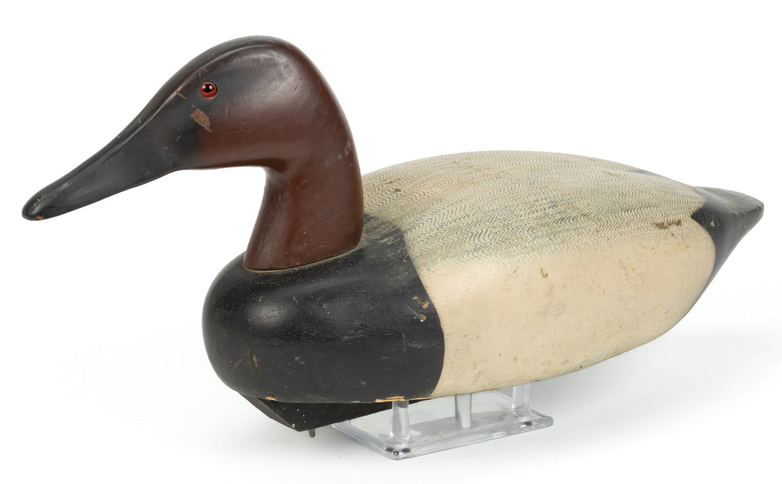 DECOYS UNLIMITED CARVED AND PAINTED CANVASBACK DECOY (1 of 6)