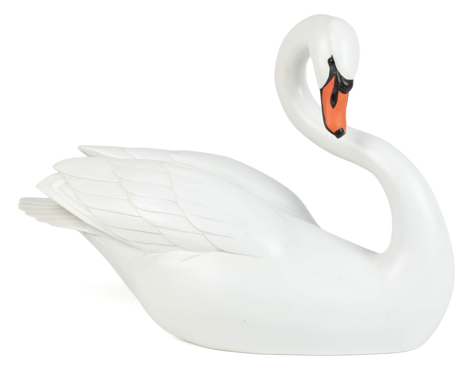 SIGNED EDDIE WOZNY (CAMBRIDGE, MARYLAND, B. 1959) MUTE SWAN CARVING (1 of 5)