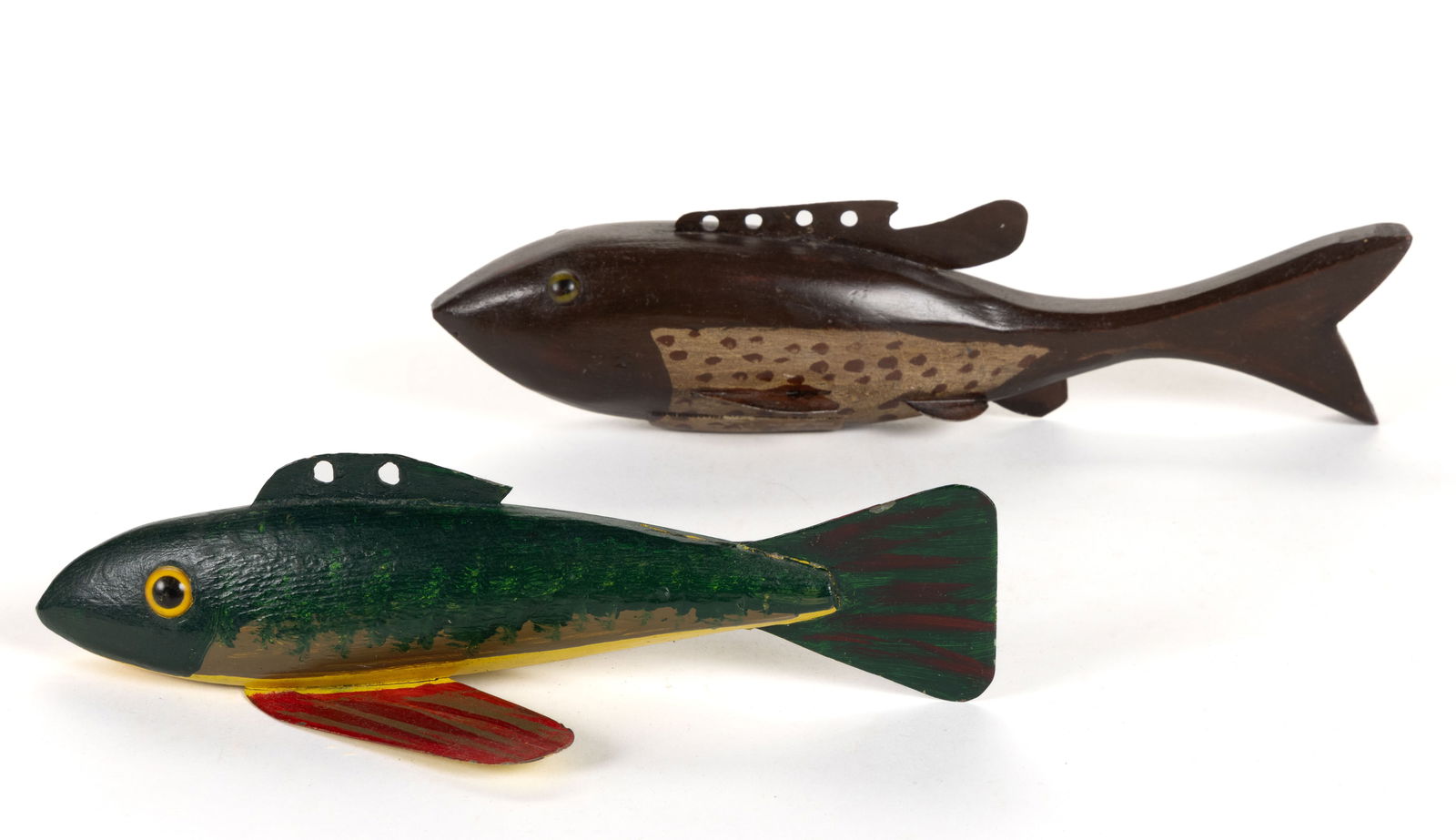 VINTAGE AMERICAN CARVED AND PAINTED ICE FISHING DECOYS (1 of 3)