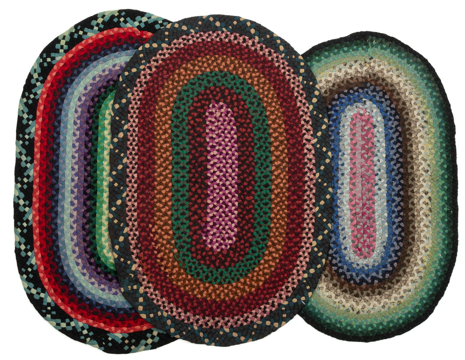 AMERICAN BRAIDED RAG RUGS, LOT OF THREE (1 of 4)