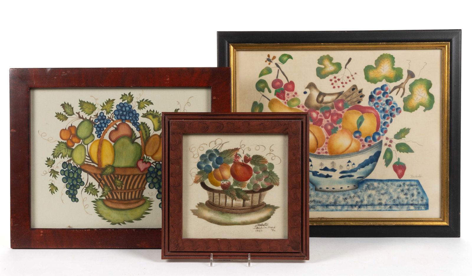 ASSORTED CONTEMPORARY FOLK ART THEOREM PAINTINGS, LOT OF THREE (1 of 4)