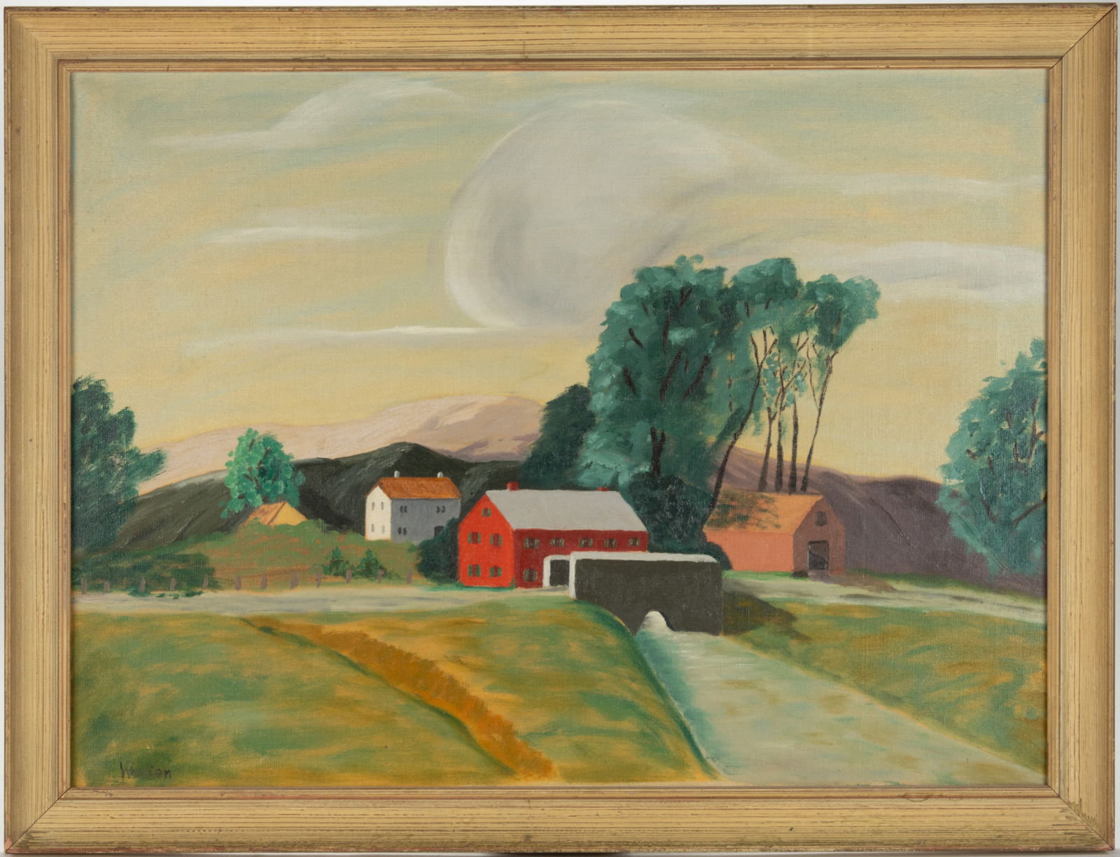 ROY BAKER WERDEN (CINCINNATI, OHIO, 1891-1978) "HIGHLAND HOME" FOLK ART PAINTING (1 of 4)