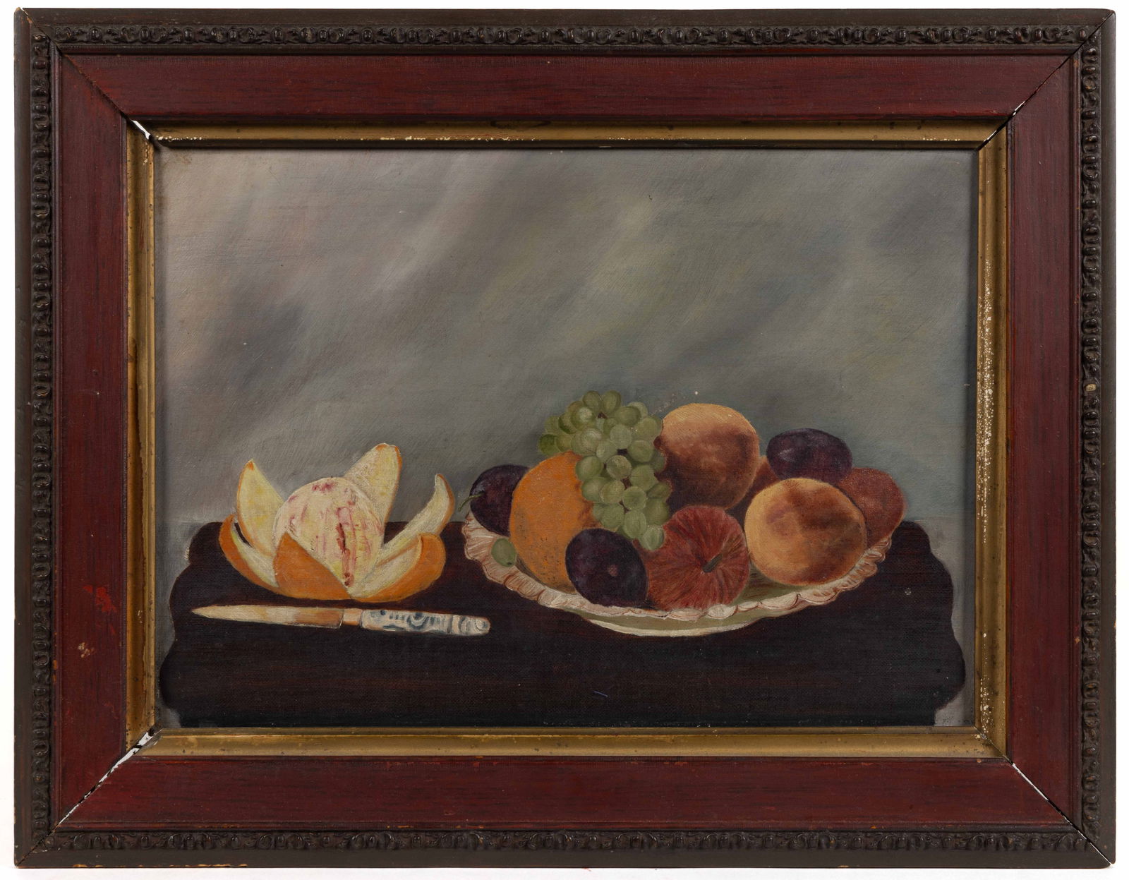 AMERICAN SCHOOL (19TH CENTURY) FOLK ART STILL-LIFE PAINTING (1 of 3)