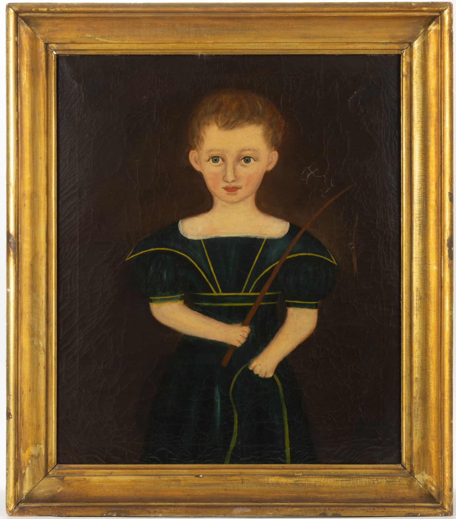 AMERICAN SCHOOL (19TH CENTURY) FOLK ART PORTRAIT OF A CHILD (1 of 4)