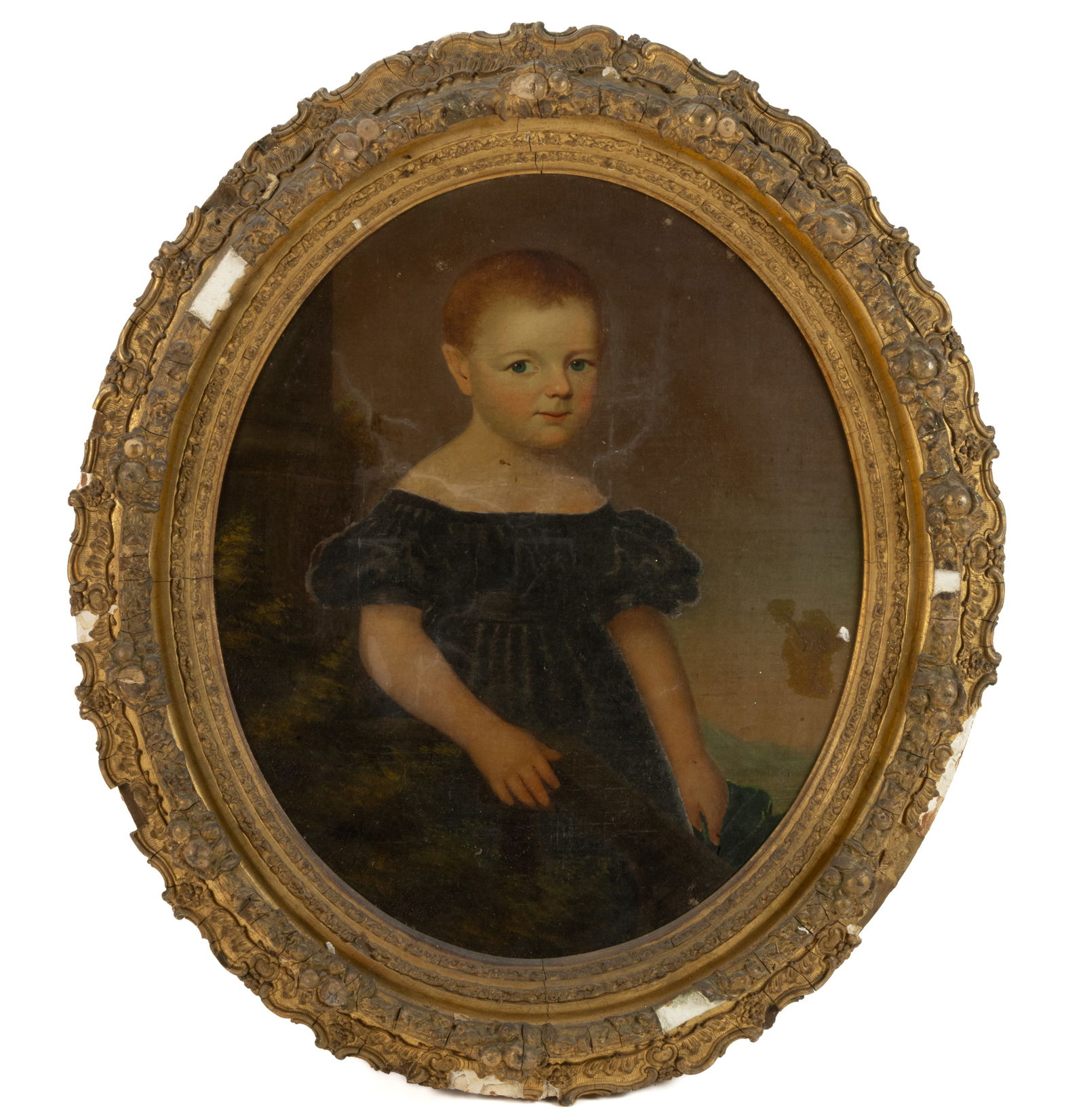 AMERICAN OR BRITISH SCHOOL (19TH CENTURY) FOLK ART PORTRAIT OF A CHILD (1 of 5)