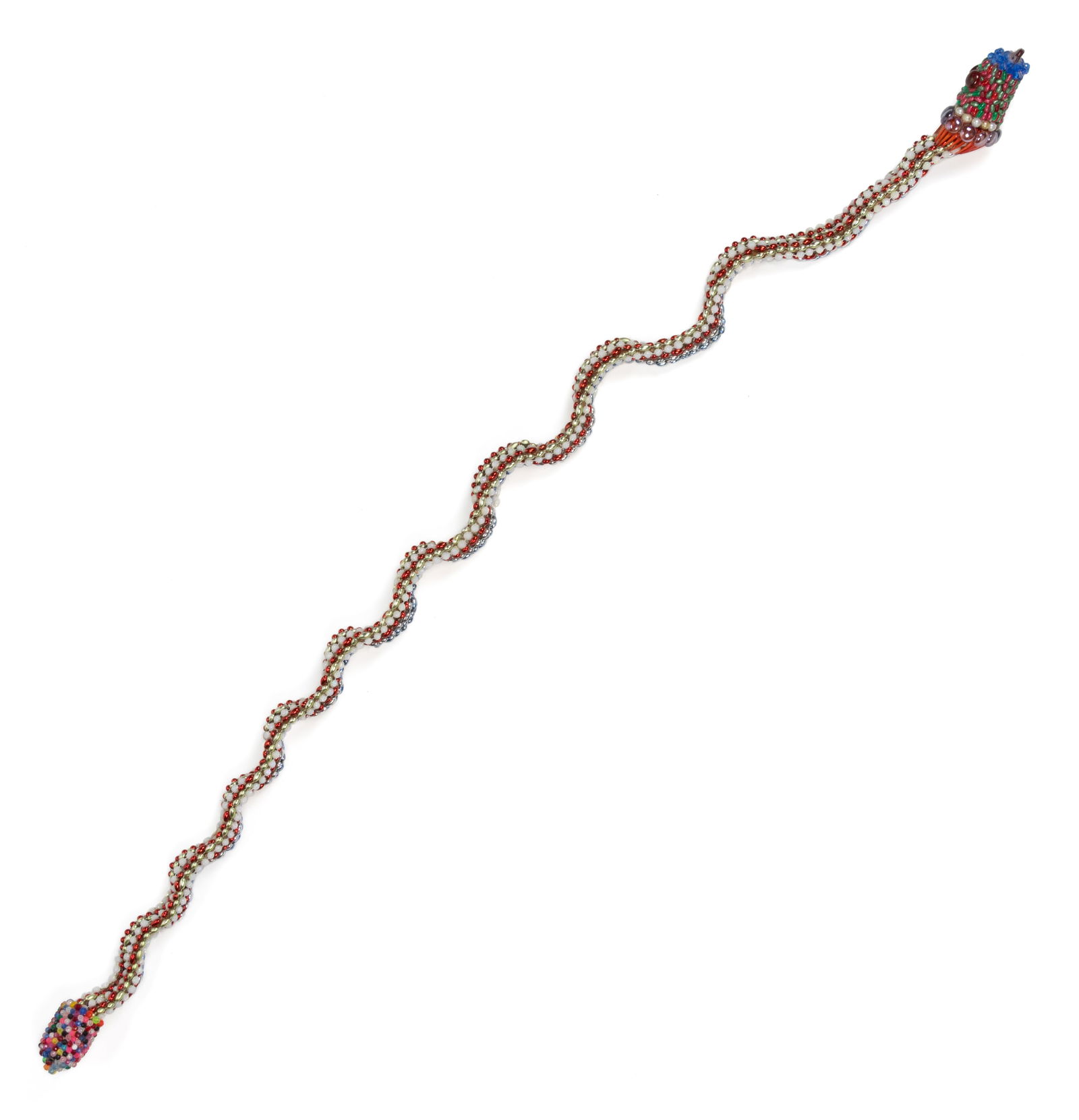 AMERICAN OUTSIDER ART BEADED ROOT SNAKE (1 of 5)