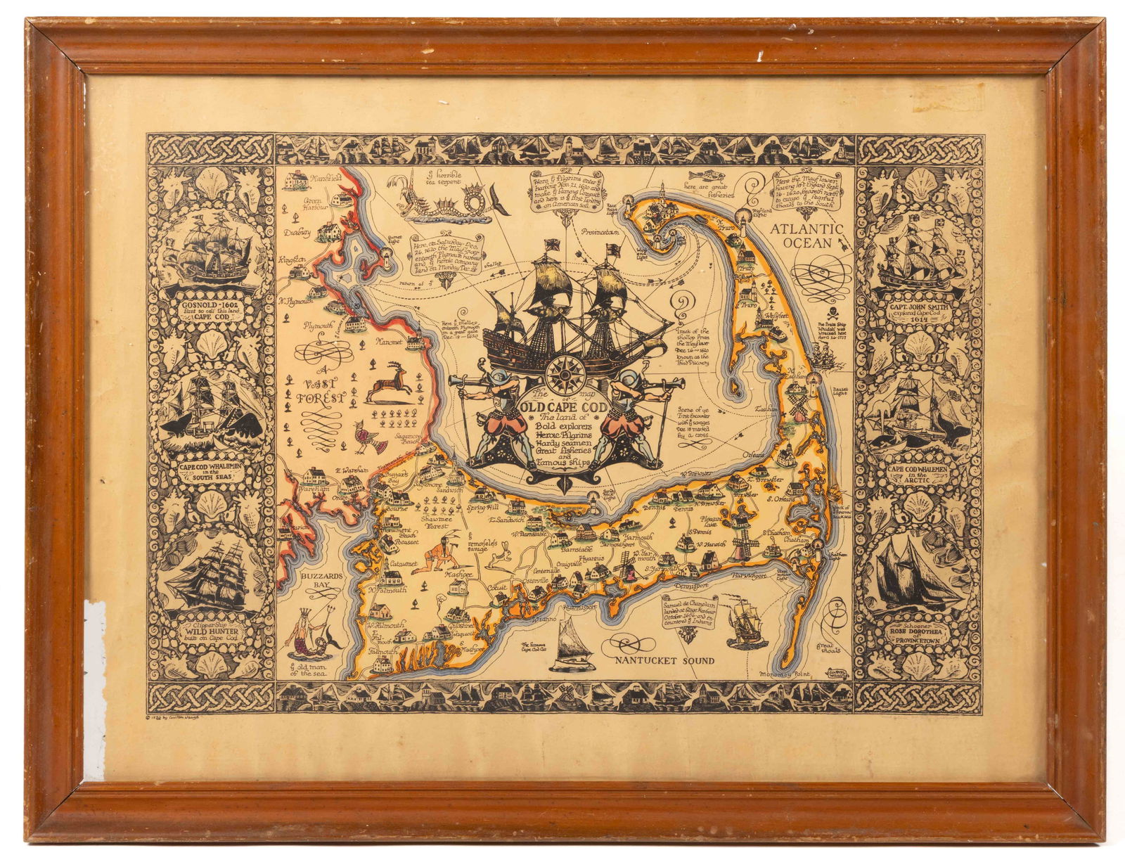 COULTON WAUGH (ENGLISH / AMERICAN, 1896-1973) MAP OF "OLD CAPE COD" (1 of 2)