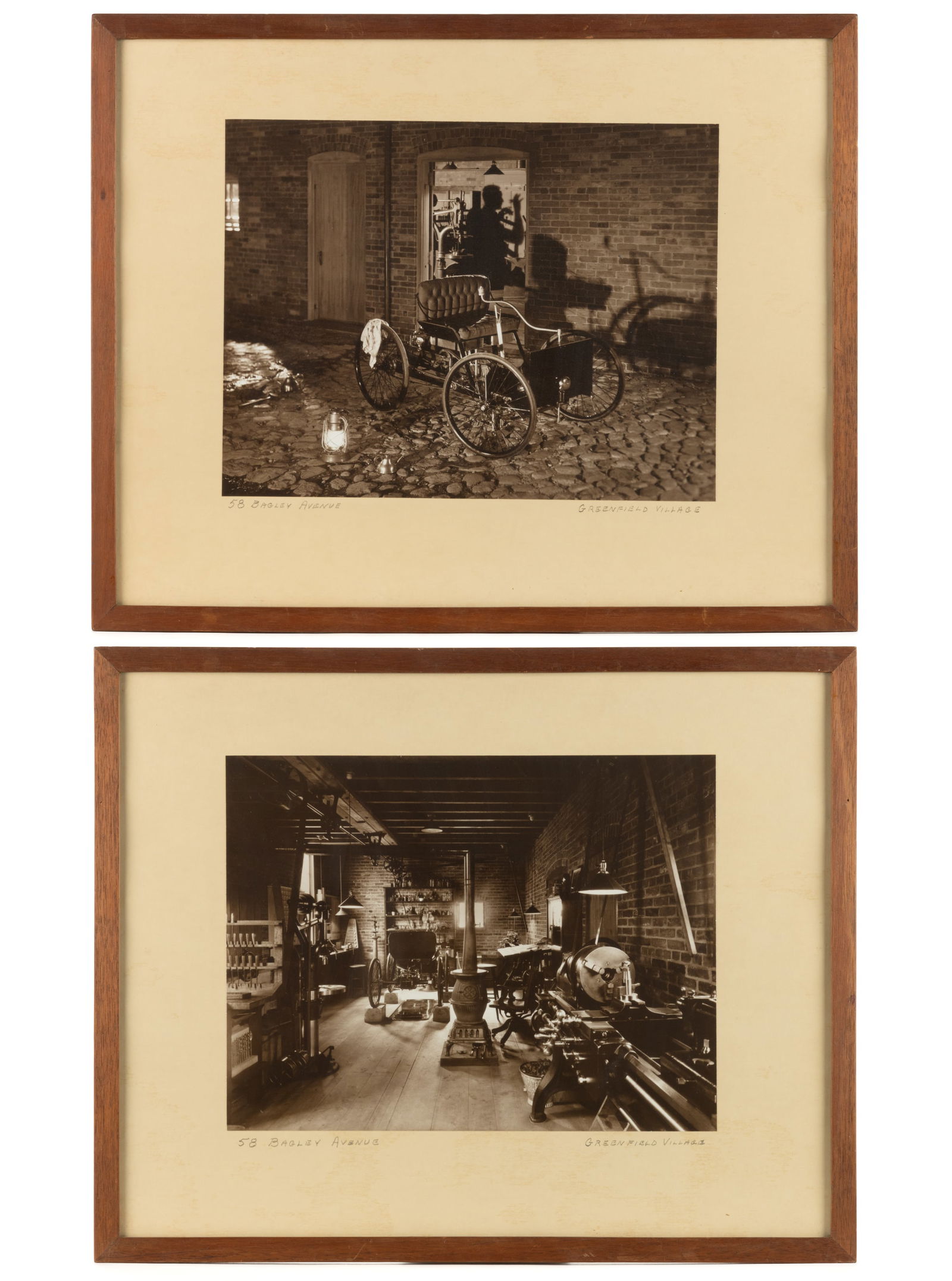 HENRY FORD'S SHED / "THE FIRST FORD FACTORY" PHOTOGRAPHIC PRINTS, LOT OF TWO (1 of 5)