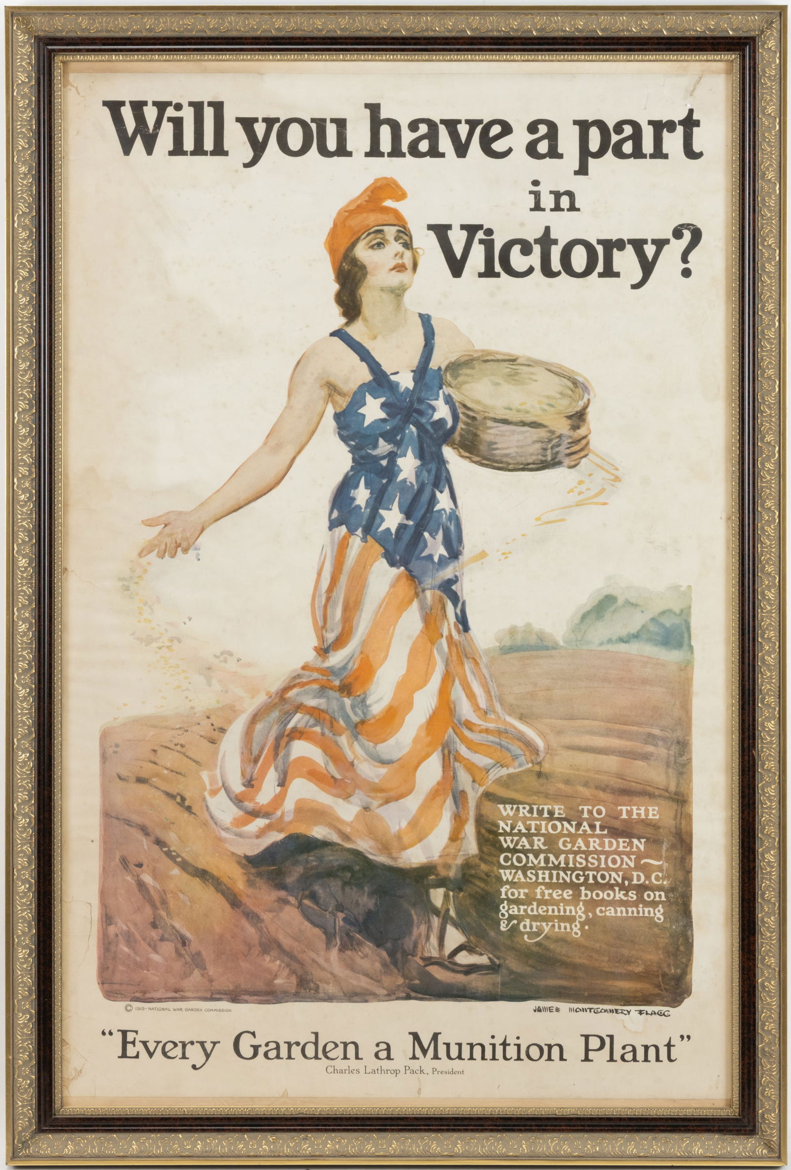 JAMES MONTGOMERY FLAGG (AMERICAN, 1877-1960) WORLD WAR I / WW1 VICTORY GARDEN POSTER (1 of 3)