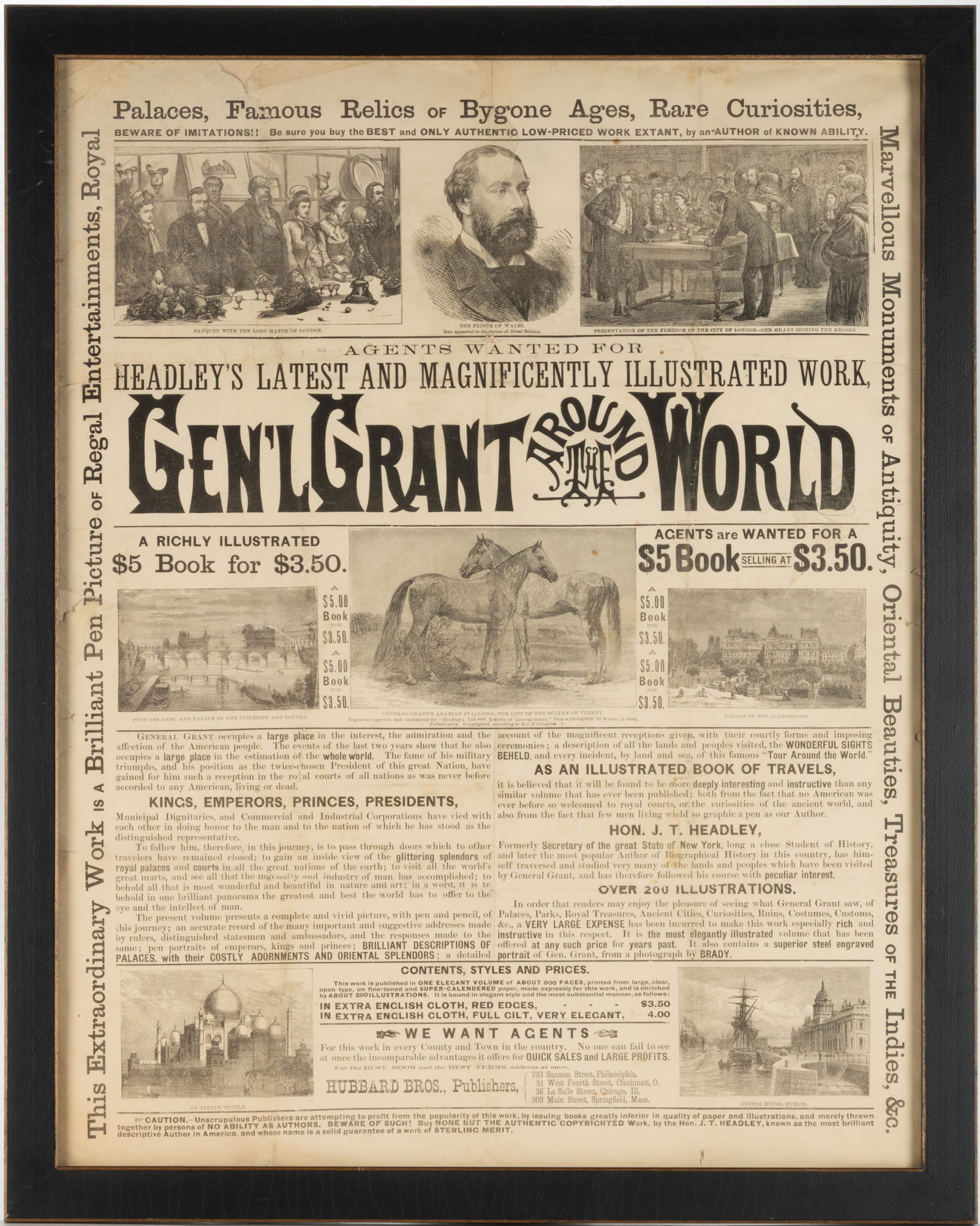 GENERAL GRANT AROUND THE WORLD PRINTED BROADSIDE (1 of 3)