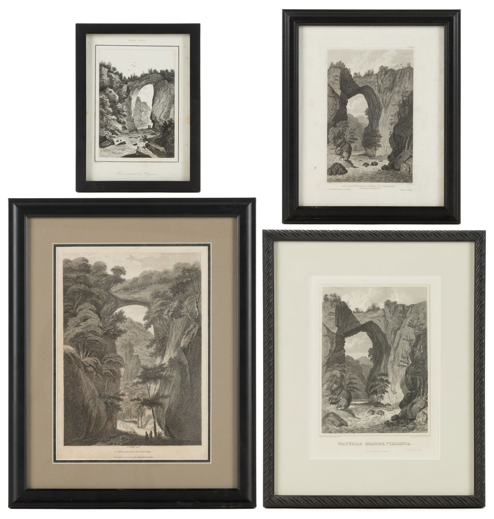 NATURAL BRIDGE, SHENANDOAH VALLEY OF VIRGINIA, SCENIC LANDSCAPE PRINTS, LOT OF FOUR (1 of 9)