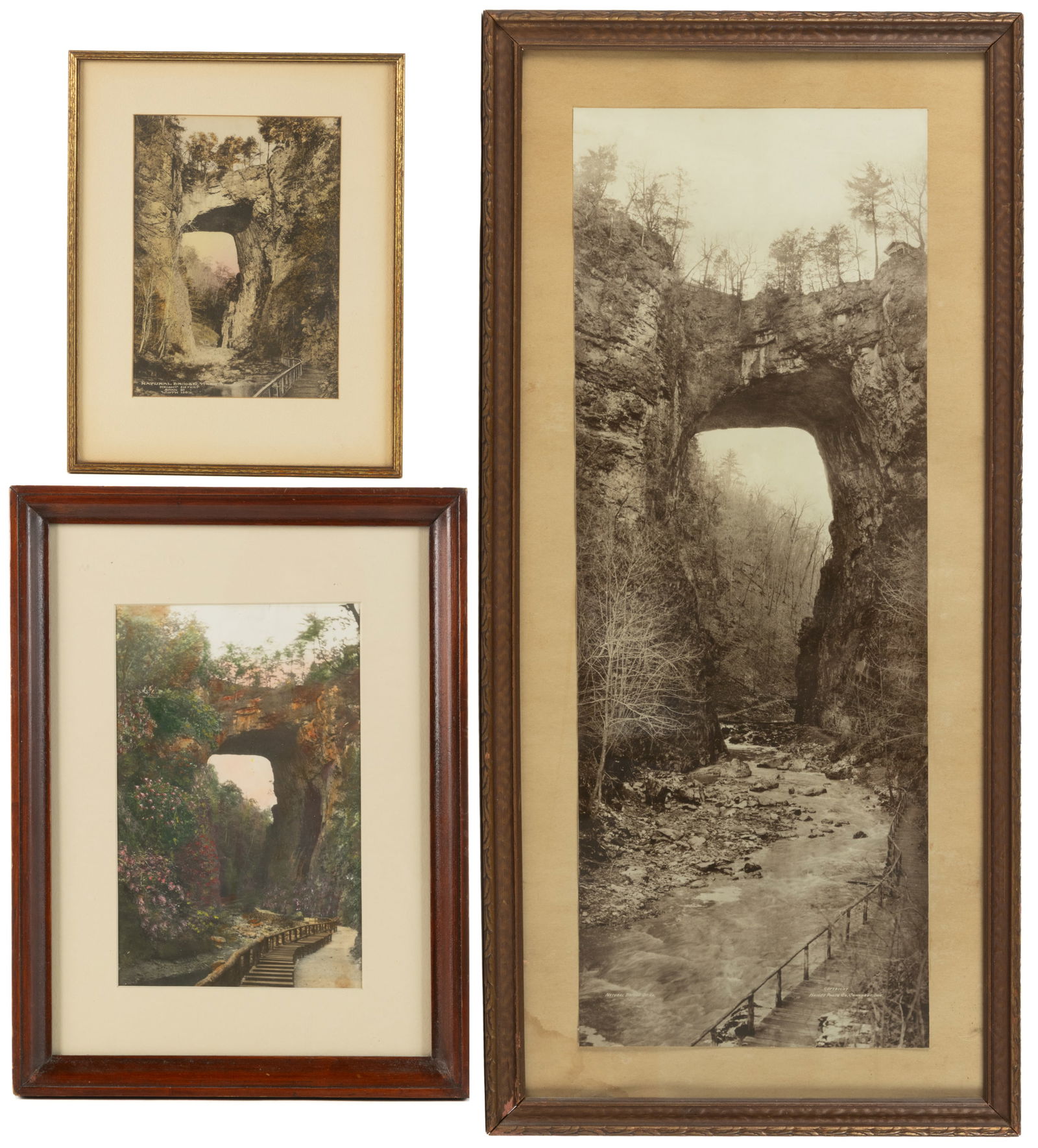 NATURAL BRIDGE, SHENANDOAH VALLEY OF VIRGINIA, SCENIC LANDSCAPE PHOTOGRAPHS, LOT OF THREE (1 of 7)