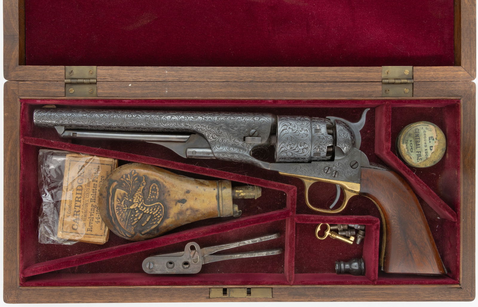 REPLICA COLT MODEL 1860 ARMY PERCUSSION REVOLVER IN CASE (1 of 11)