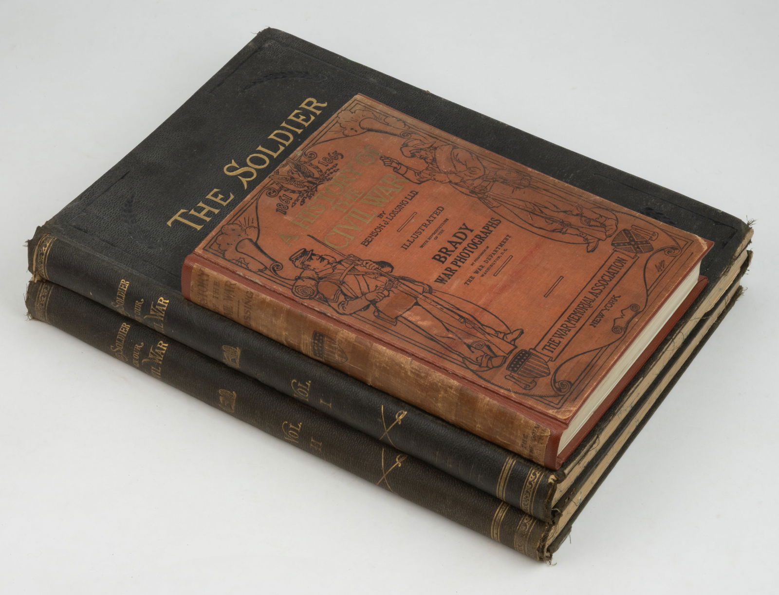 ANTIQUARIAN CIVIL WAR ILLUSTRATED FOLIO VOLUMES, LOT OF THREE: ANTIQUARIAN CIVIL WAR ILLUSTRATED FOLIO VOLUMES, LOT OF THREE, comprising (1) Mottelay/Campbell-Copeland eds., Frank Leslie's Illustrations. The Soldier in Our Civil War: Columbian Memorial E