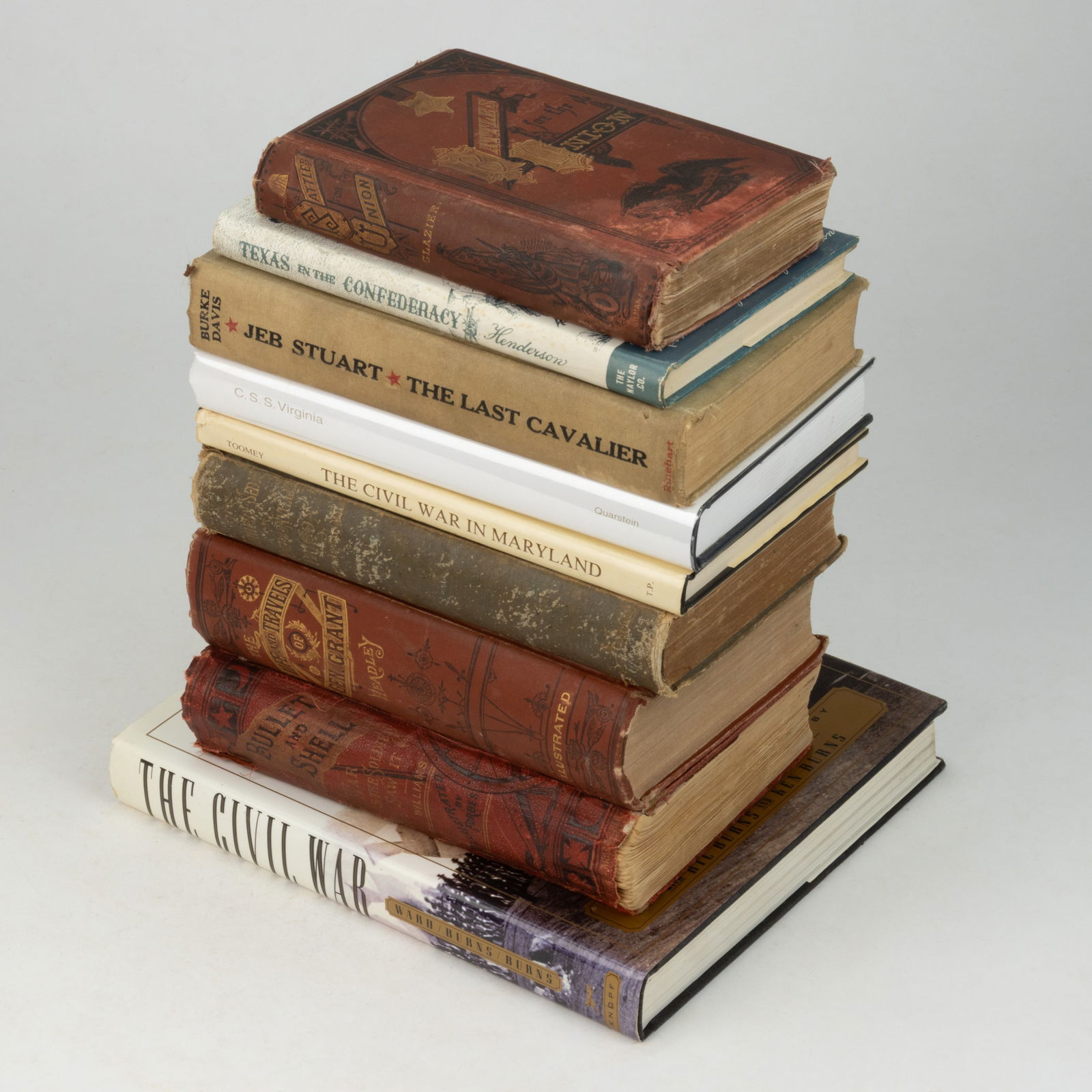 ASSORTED CIVIL WAR HISTORICAL VOLUMES, LOT OF NINE (1 of 1)