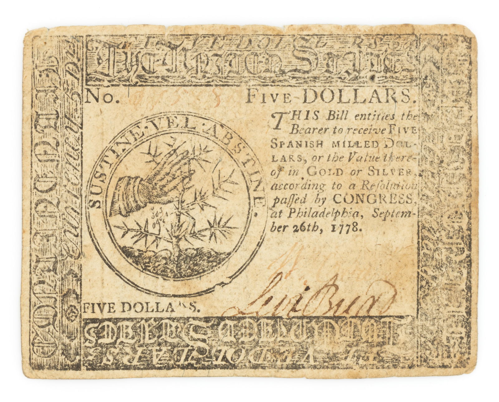 UNITED STATES CONTINENTAL / REVOLUTIONARY WAR CURRENCY / NOTE (1 of 2)