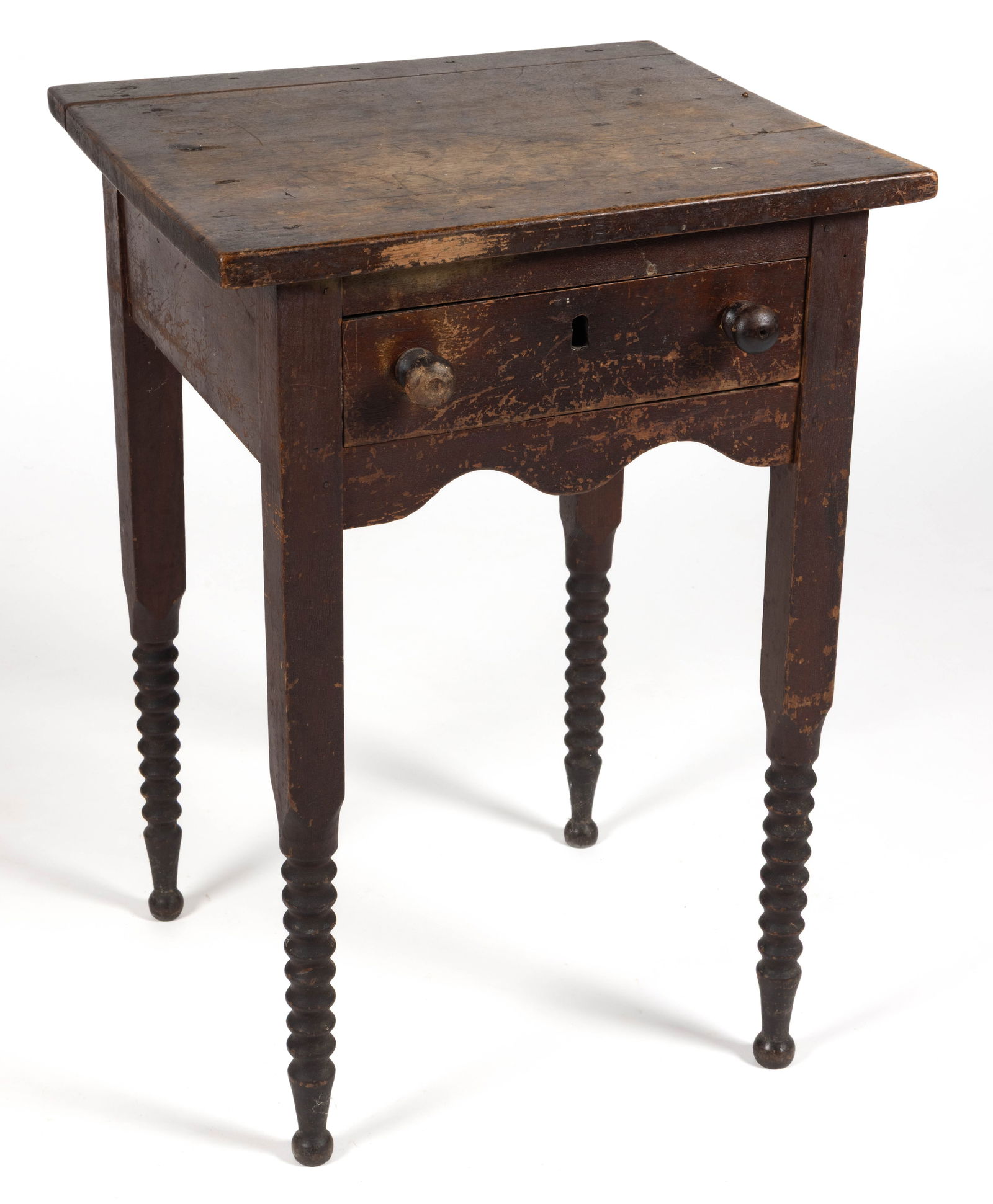 AUGUSTA CO., SHENANDOAH VALLEY OF VIRGINIA, LATE FEDERAL WALNUT STAND TABLE (1 of 7)
