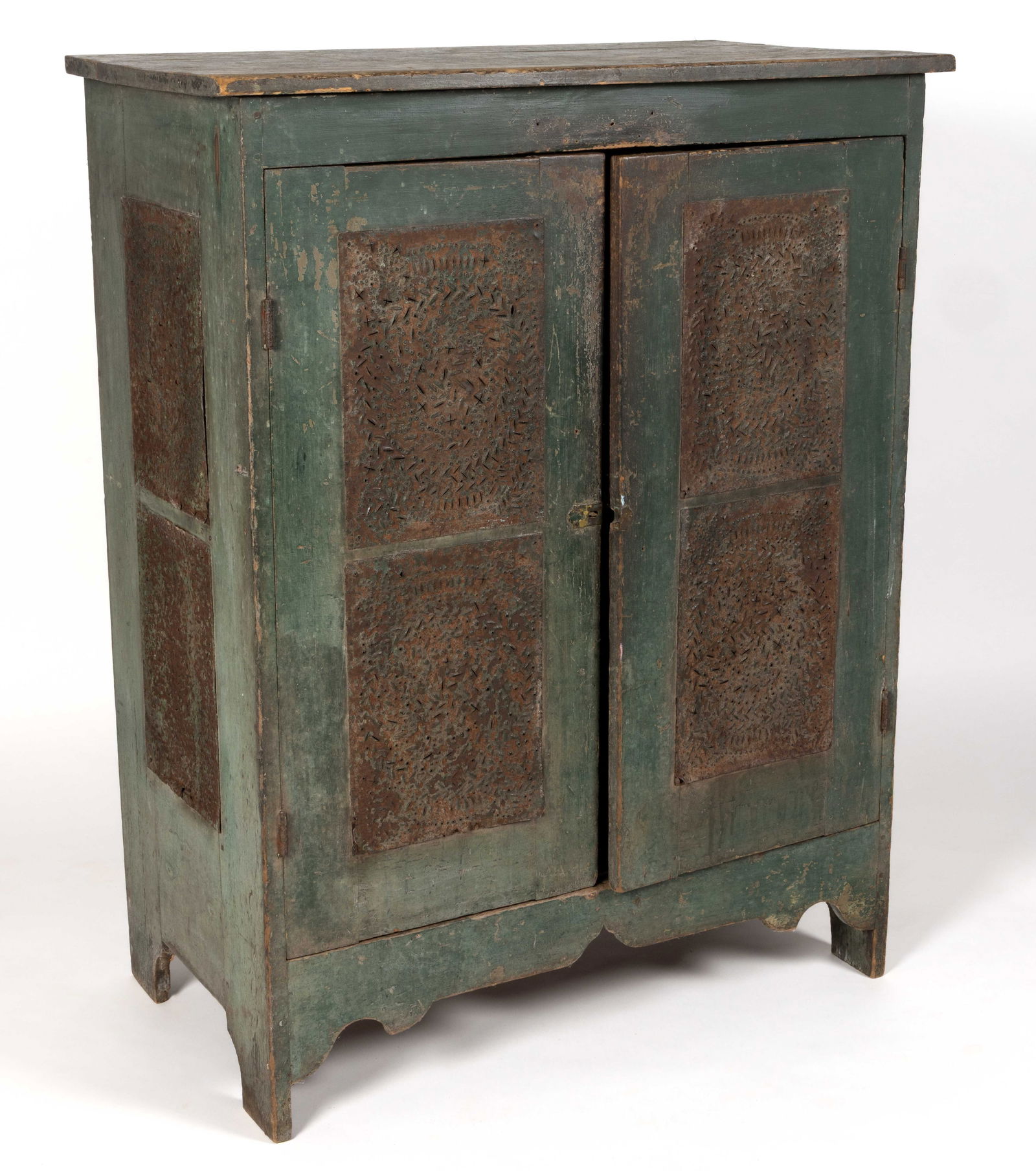 MID-ATLANTIC PAINTED POPLAR PUNCHED-TIN-PANELED FOOD / PIE SAFE (1 of 7)
