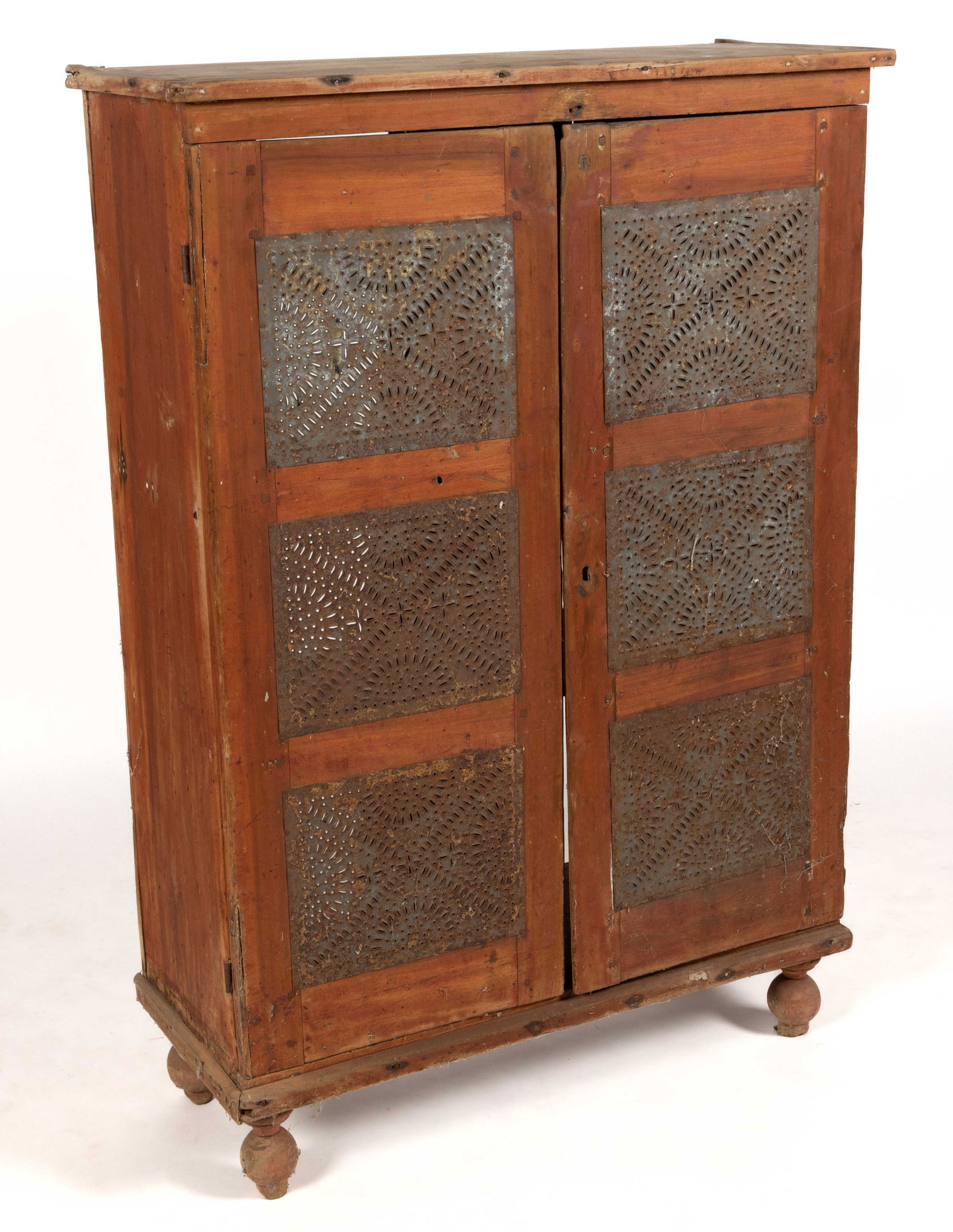 MID-ATLANTIC PAINTED POPLAR PUNCHED-TIN-PANELED FOOD / PIE SAFE (1 of 6)