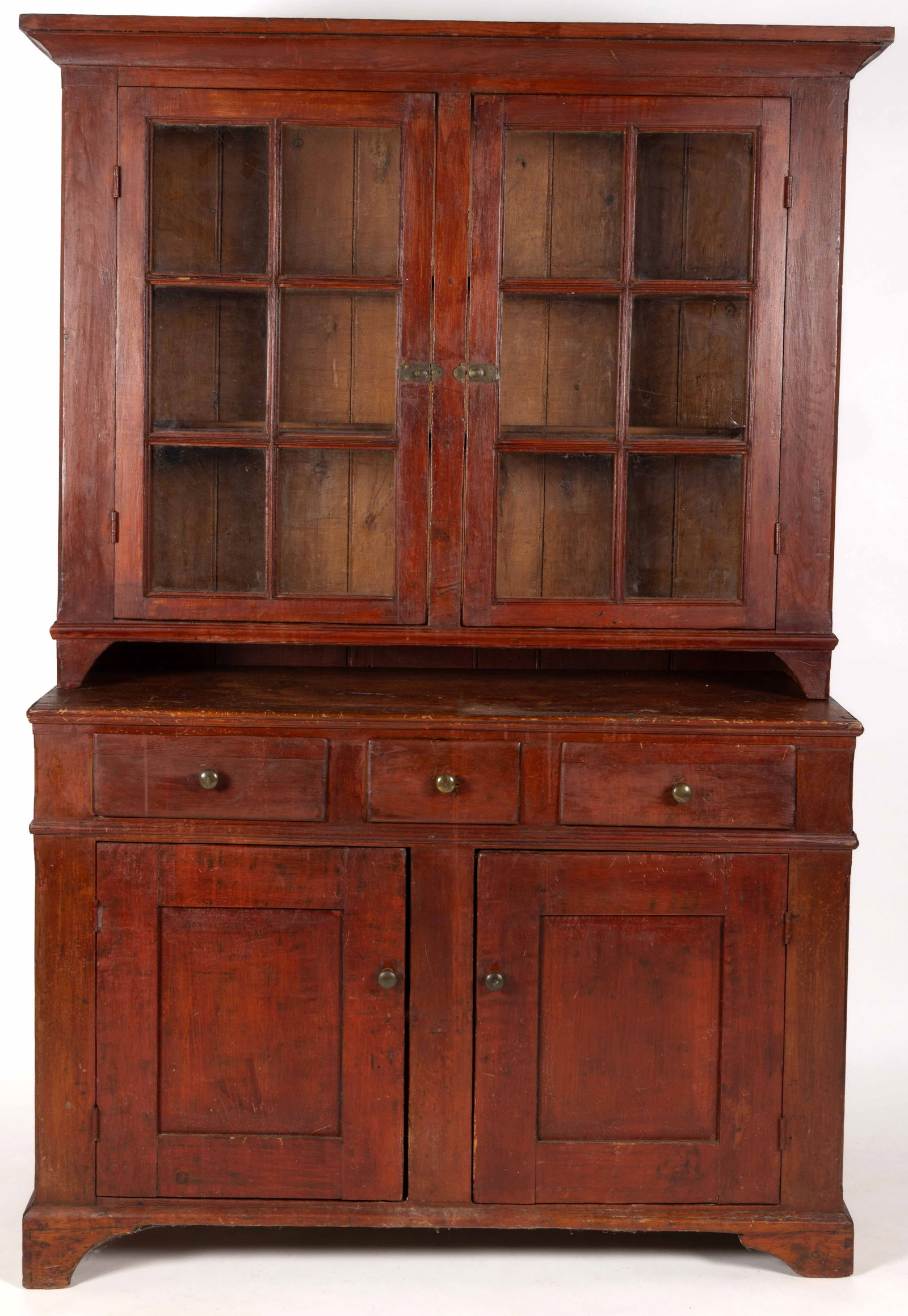 MID-ATLANTIC PAINTED PINE STEP-BACK DUTCH CUPBOARD (1 of 6)