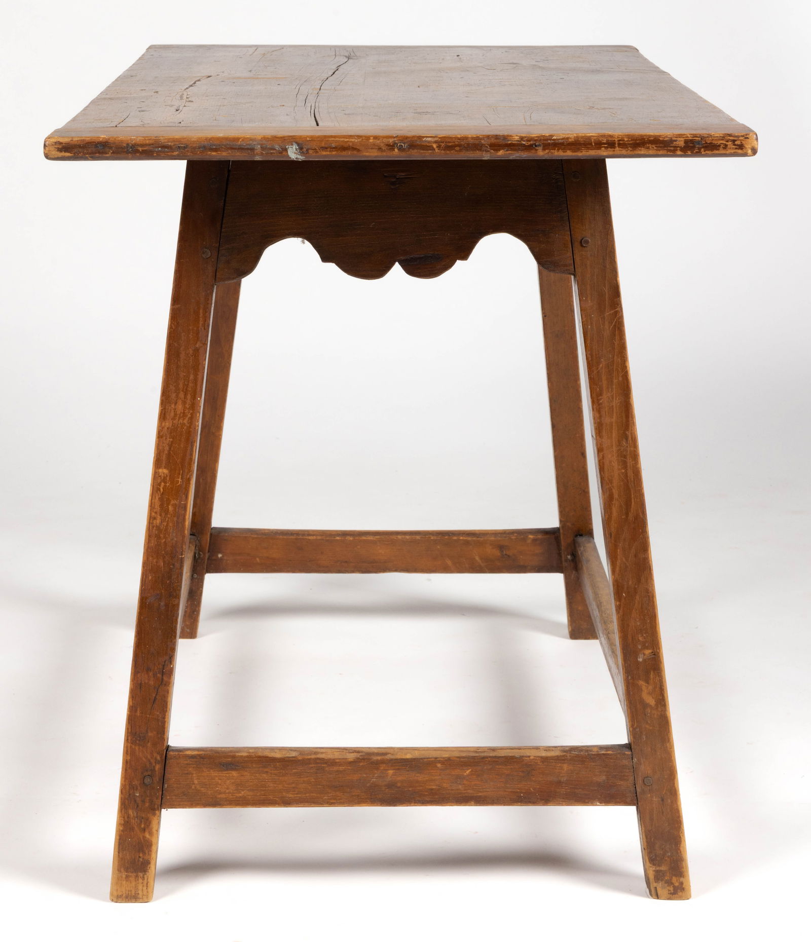 NEW ENGLAND PINE STRETCHER-BASE WORK / SIDE TABLE - 2