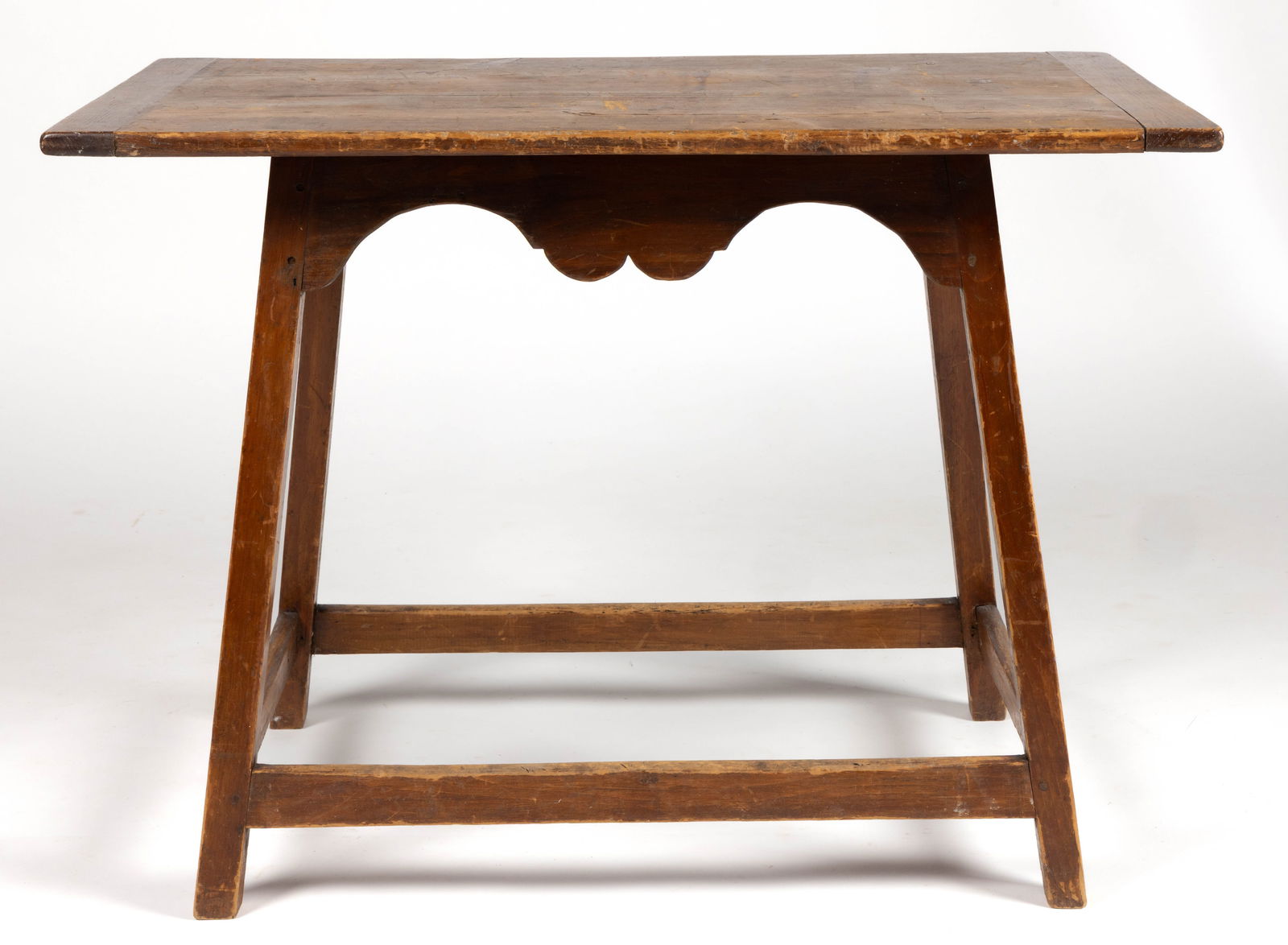 NEW ENGLAND PINE STRETCHER-BASE WORK / SIDE TABLE - 3