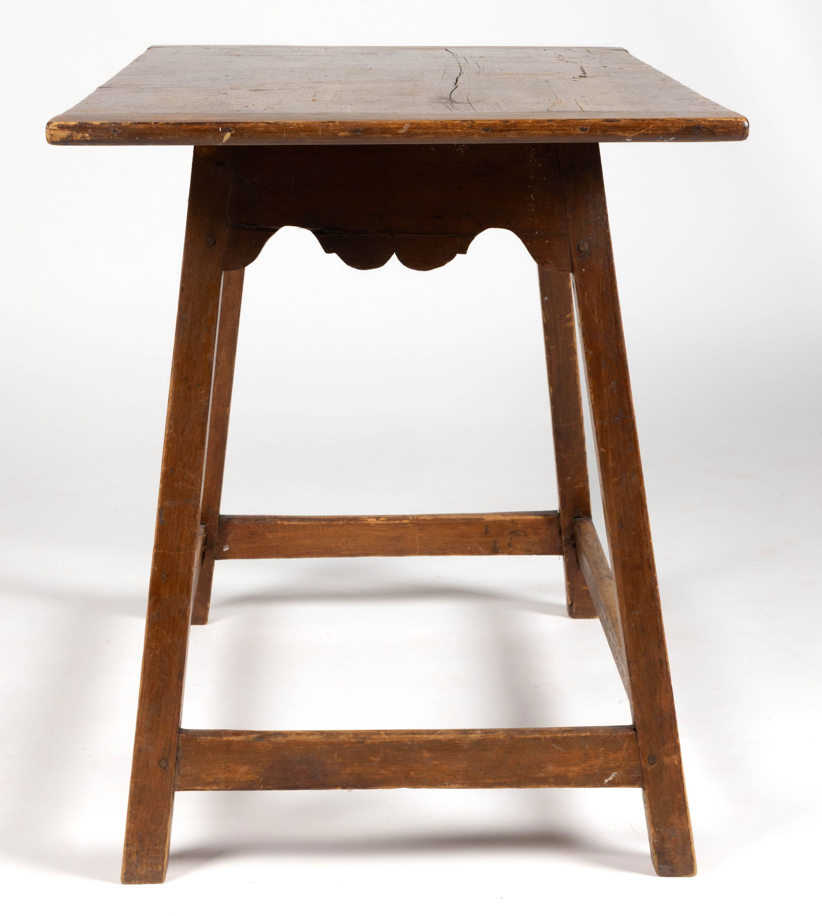 NEW ENGLAND PINE STRETCHER-BASE WORK / SIDE TABLE - 4