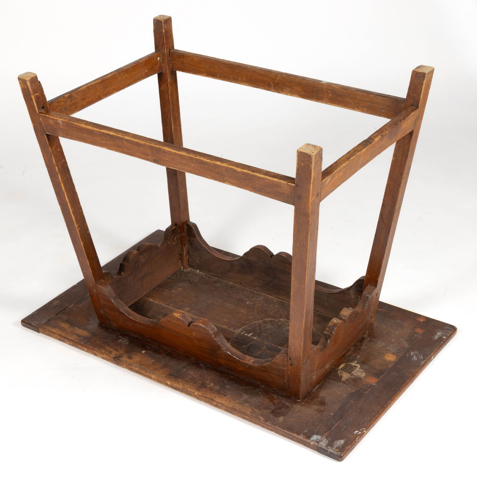 NEW ENGLAND PINE STRETCHER-BASE WORK / SIDE TABLE - 6