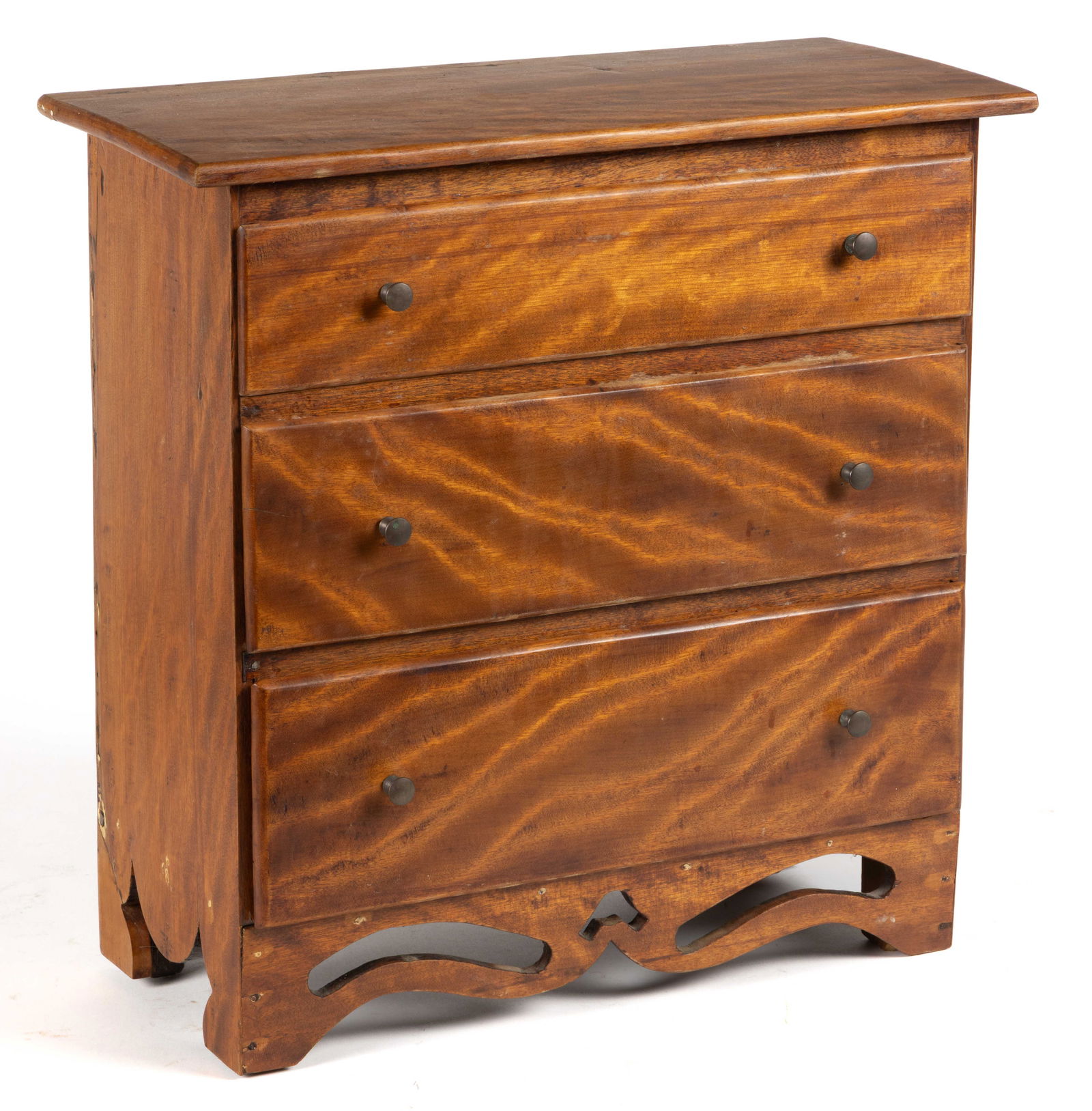 NEW ENGLAND FLAME BIRCH MINIATURE CHEST OF DRAWERS (1 of 7)