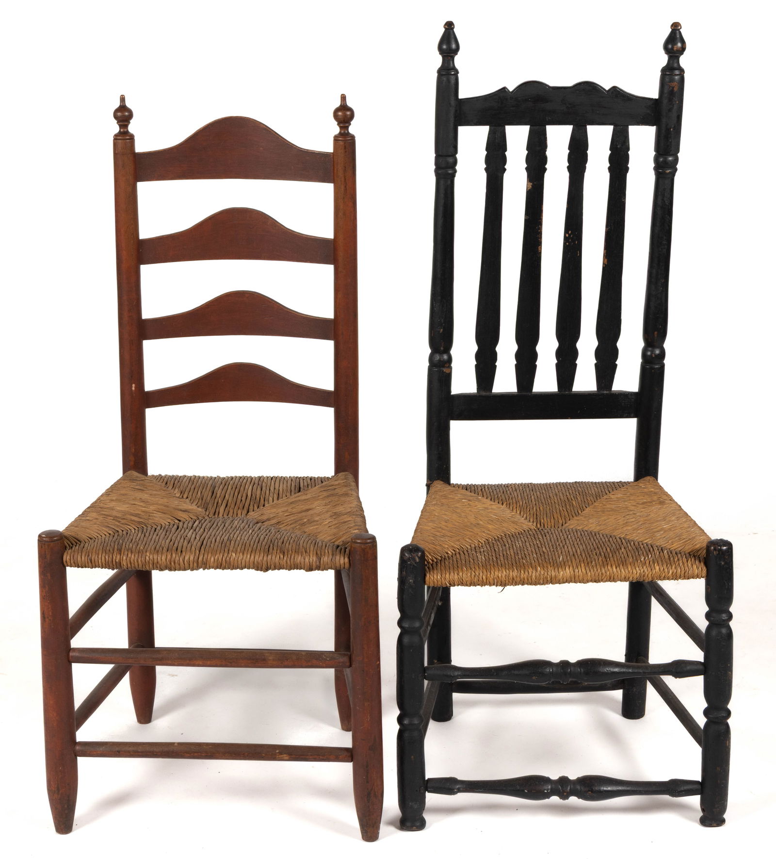 NEW ENGLAND RUSH-SEAT SIDE CHAIRS, LOT OF TWO (1 of 3)