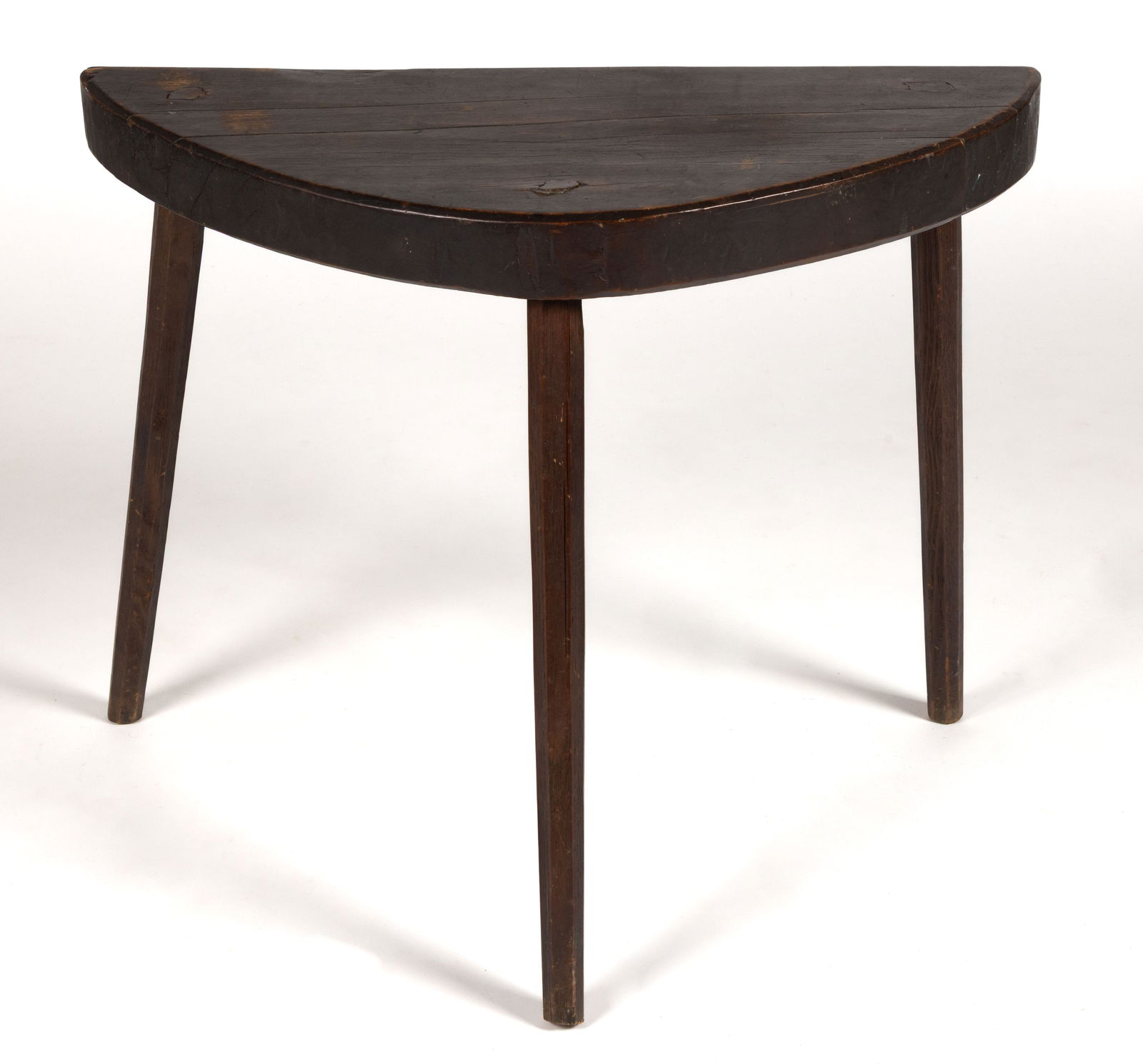 AMERICAN VERNACULAR DIMINUTIVE DEMILUNE SLAB TABLE (1 of 5)