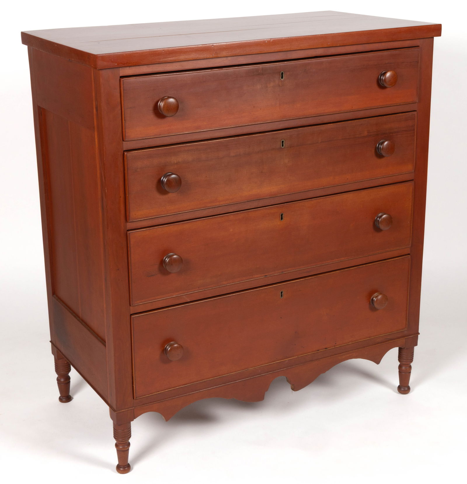AMERICAN LATE FEDERAL CHERRY CHEST OF DRAWERS (1 of 8)