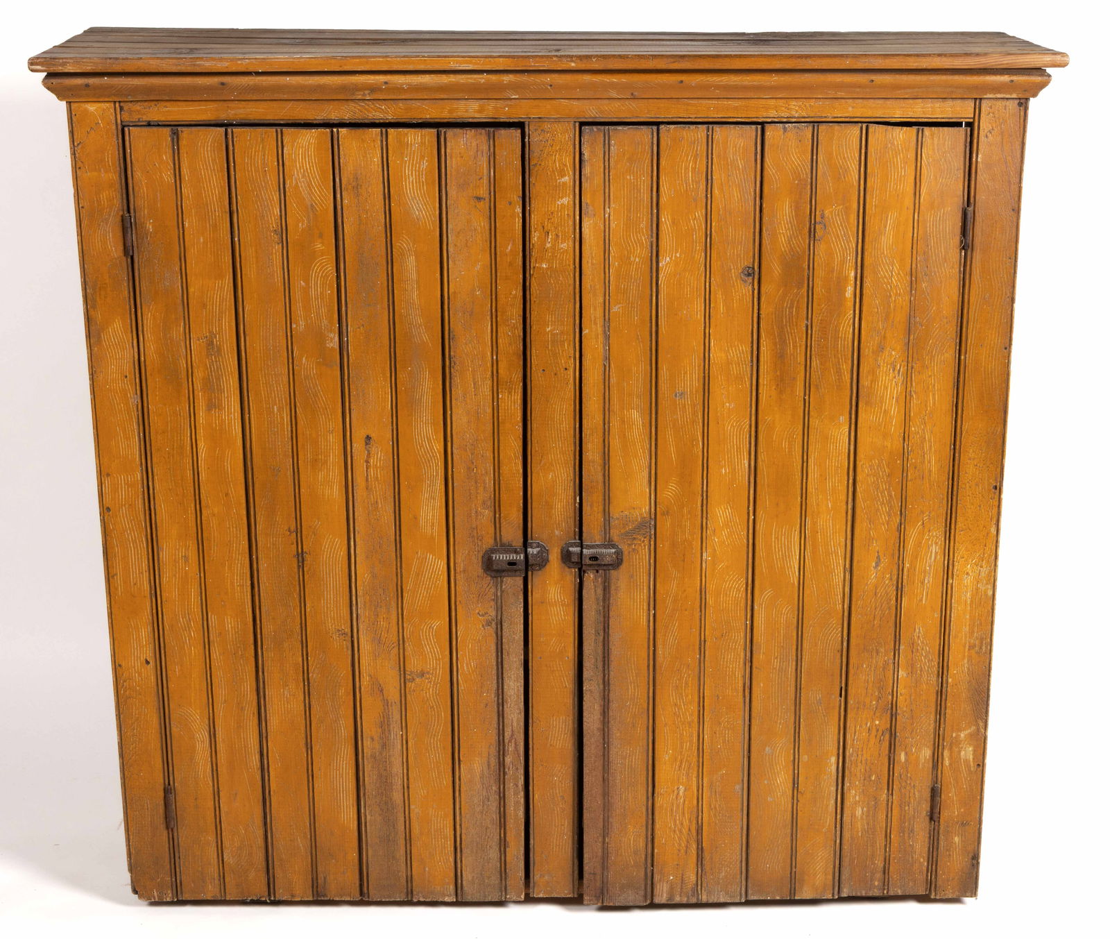 AMERICAN PAINT-DECORATED PINE CUPBOARD TOP / CABINET (1 of 5)