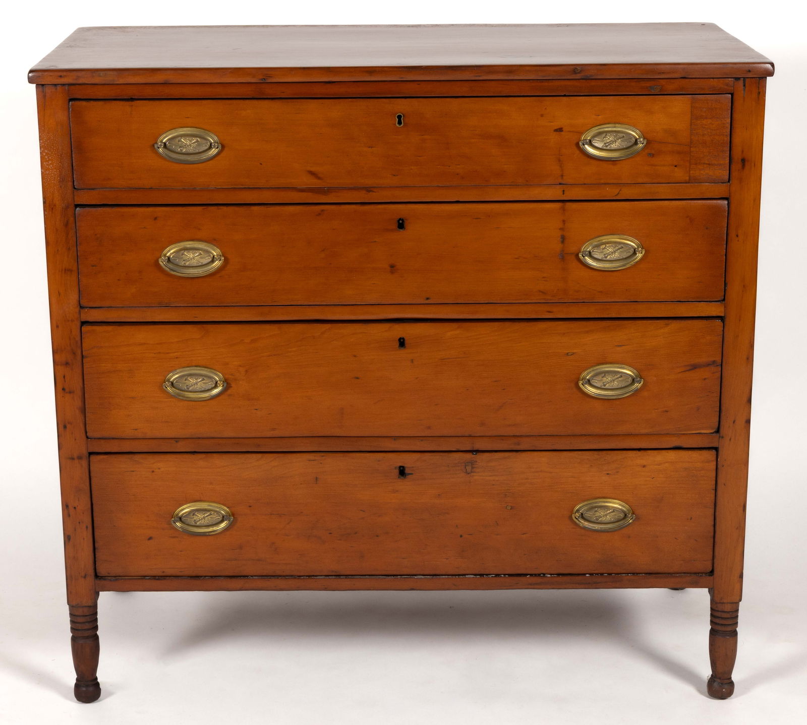 AMERICAN LATE FEDERAL CHERRY CHEST OF DRAWERS (1 of 8)
