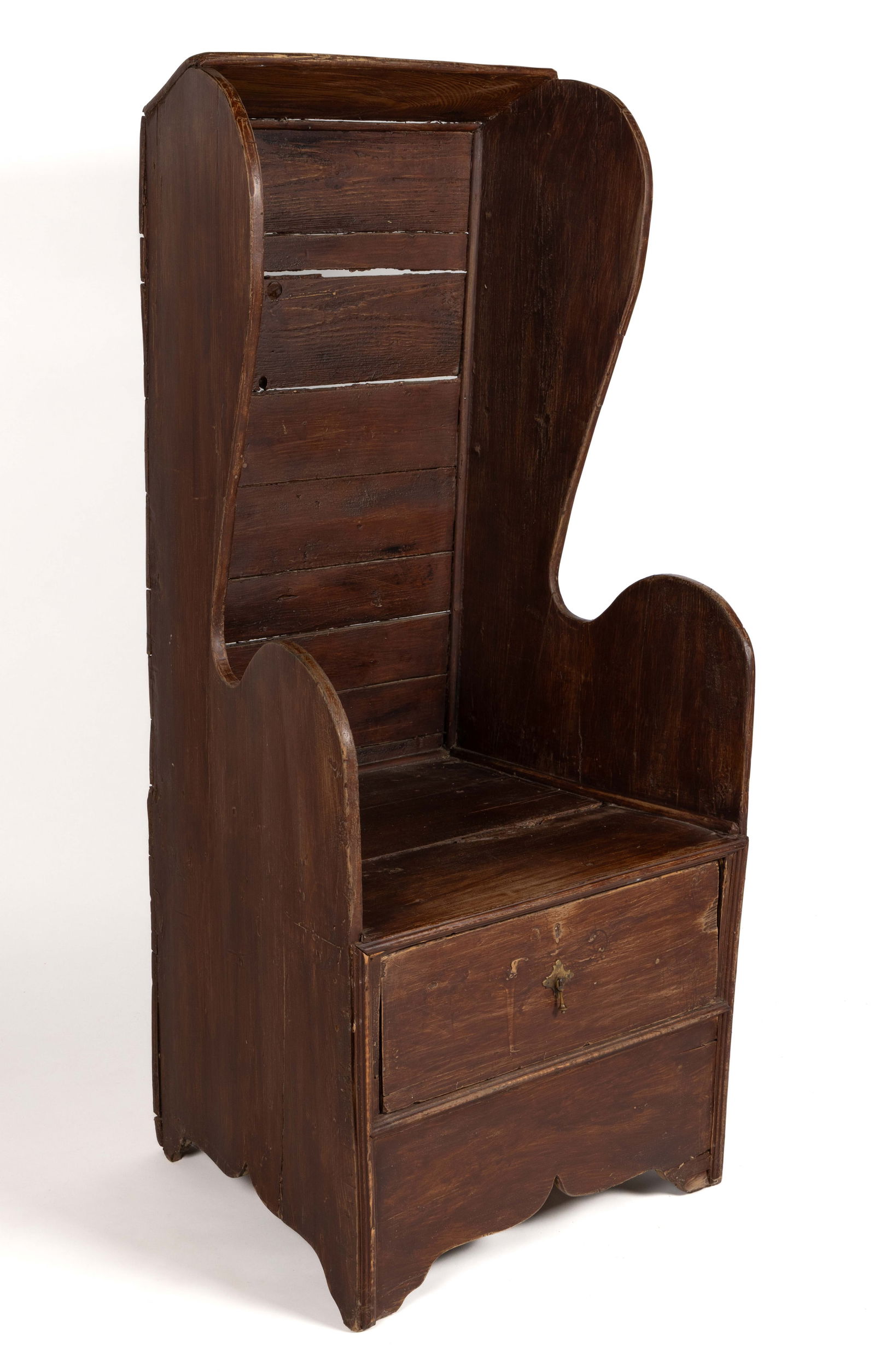 BRITISH OR CONTINENTAL PAINTED PINE SETTLE CHAIR (1 of 7)