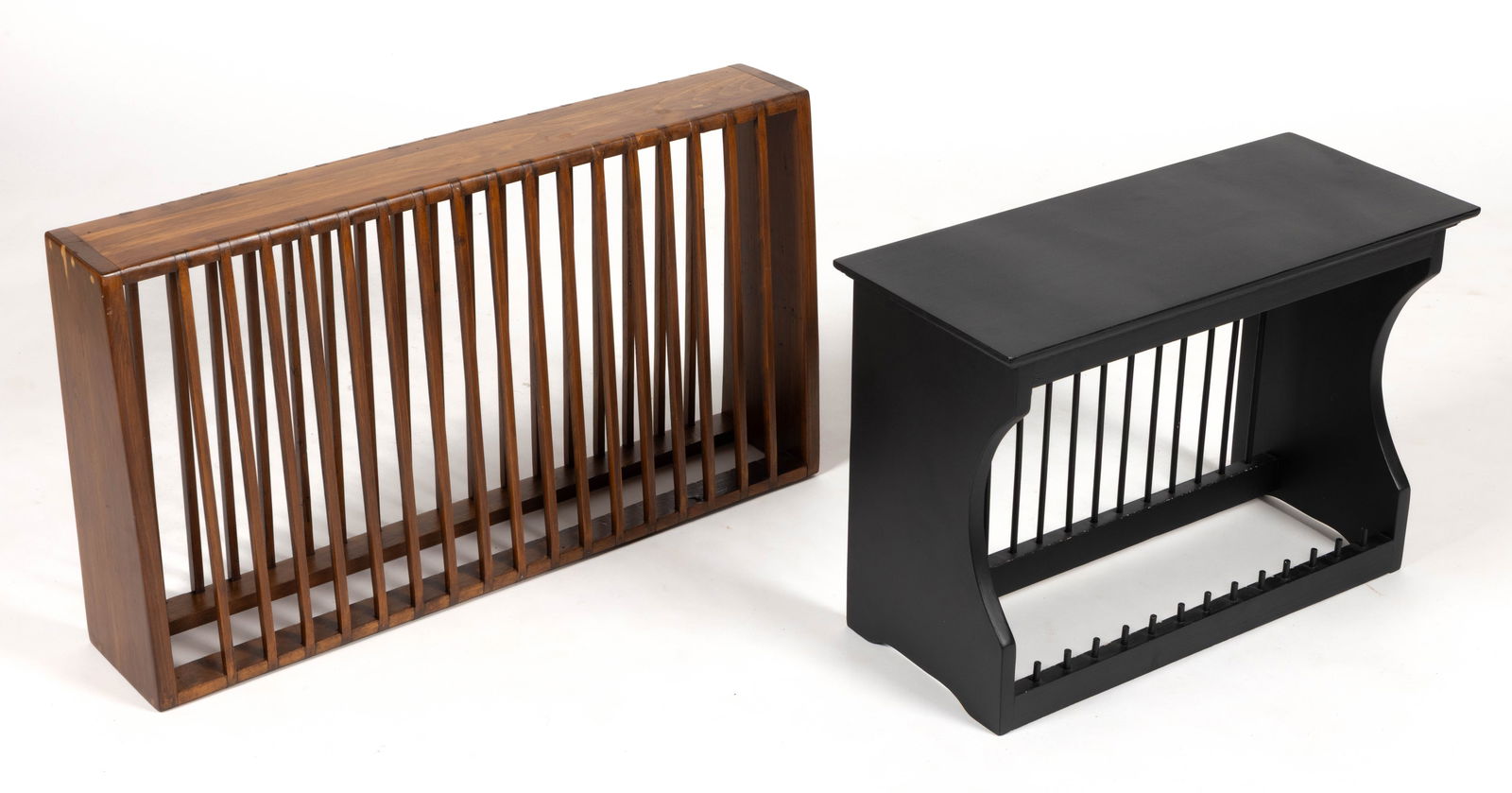 CONTEMPORARY WOODEN PLATE RACKS, LOT OF TWO (1 of 2)