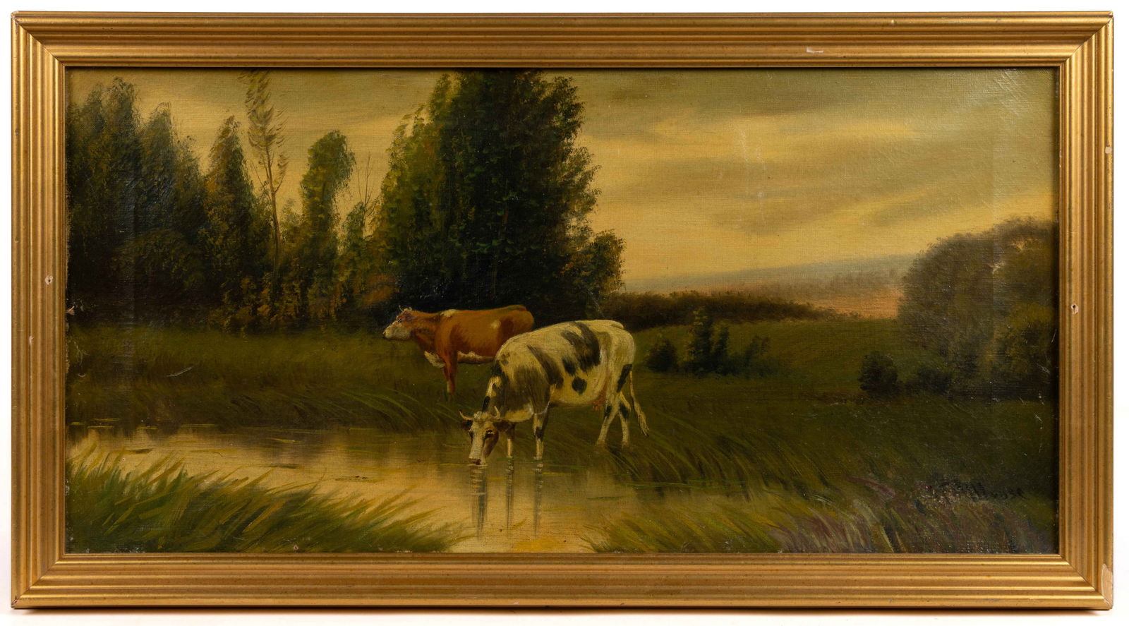 AMERICAN SCHOOL (19TH CENTURY) LANDSCAPE WITH CATTLE (1 of 6)