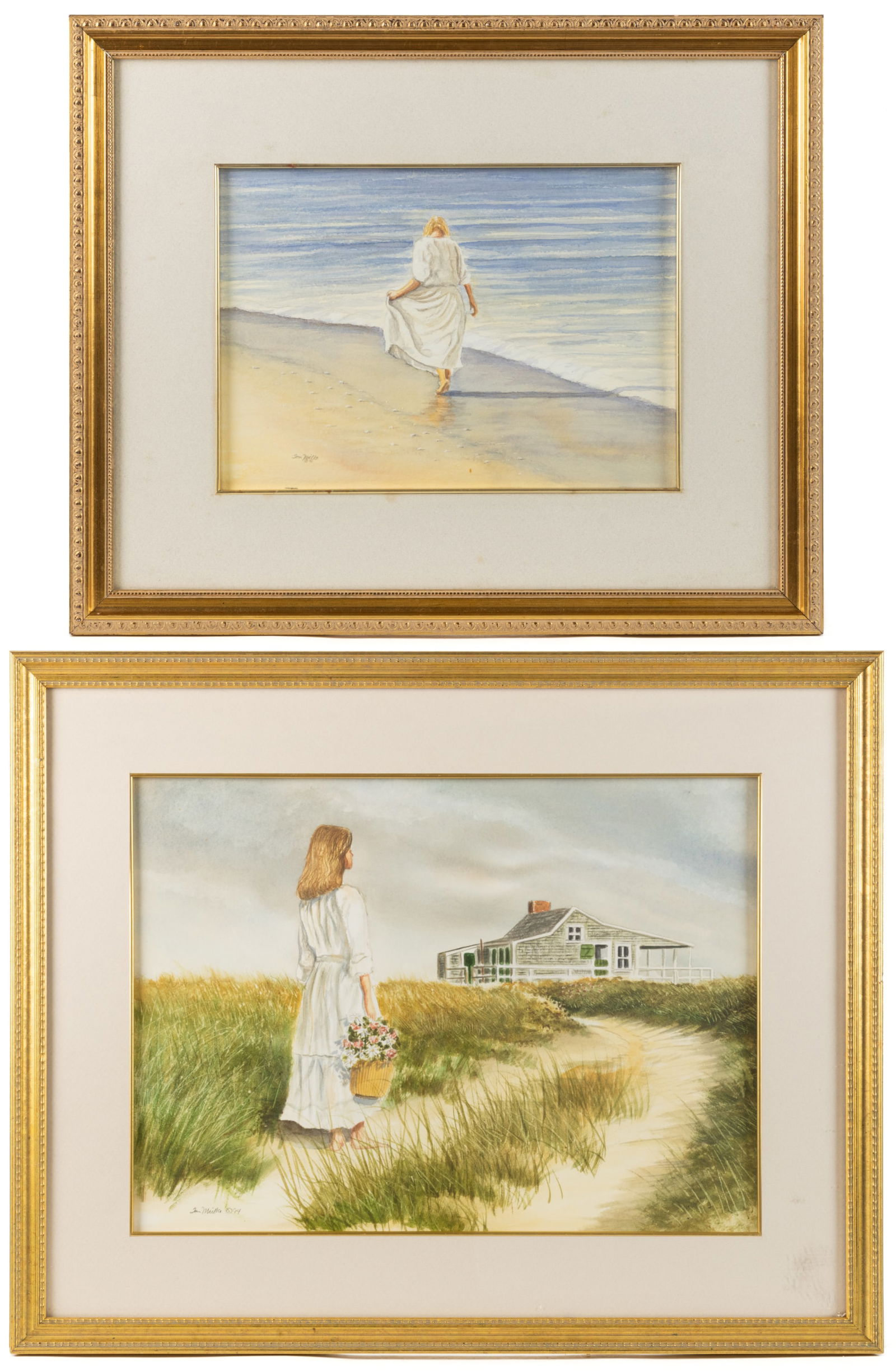 TOM MIELKO (AMERICAN, ACTIVE 20TH / 21ST CENTURY) COASTAL PAINTINGS, LOT OF TWO (1 of 5)