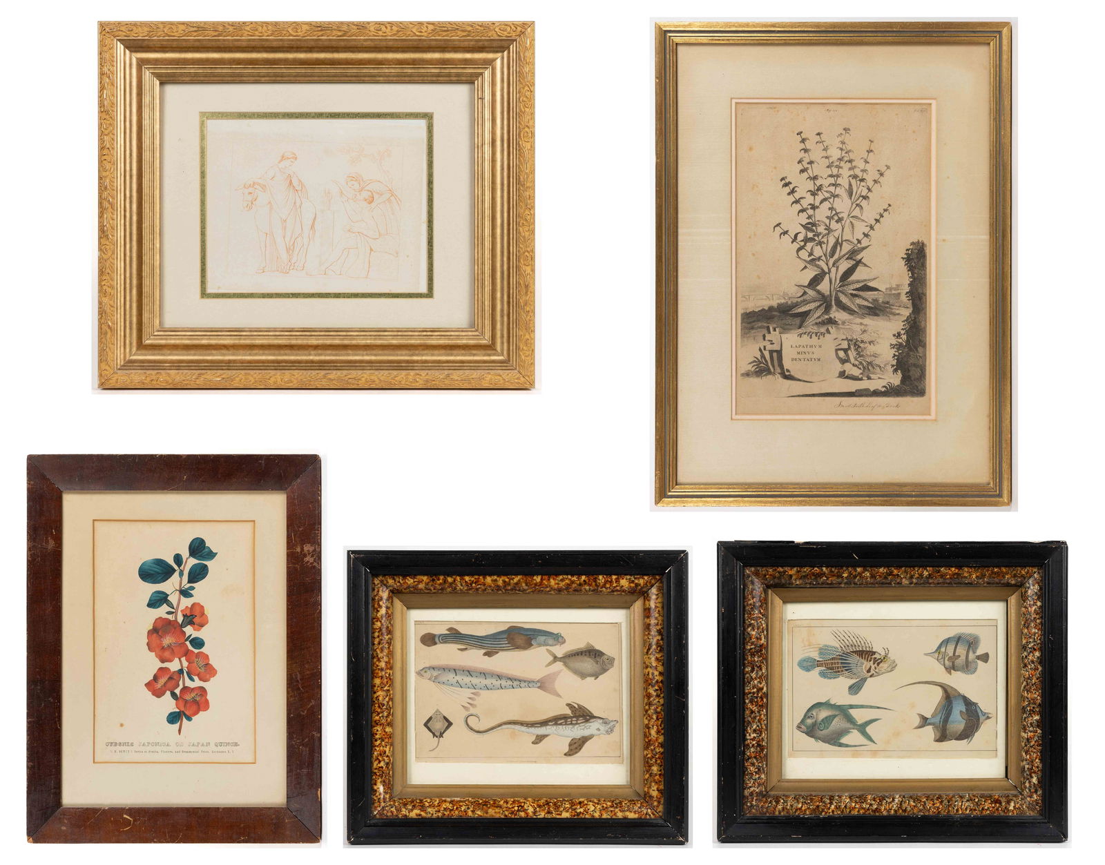 ASSORTED EUROPEAN AND AMERICAN PRINTS, LOT OF FIVE (1 of 6)