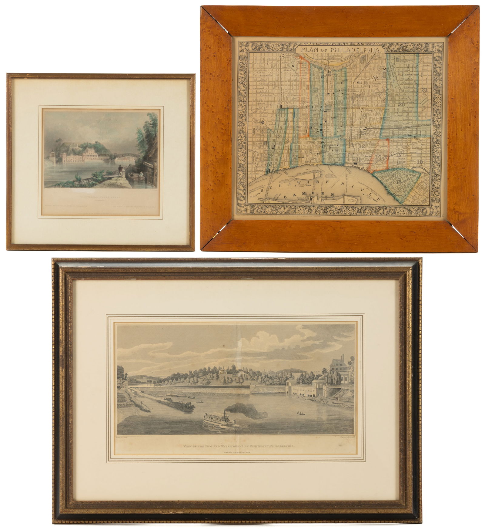 PHILADELPHIA, PENNSYLVANIA HISTORICAL PRINTS, LOT OF THREE (1 of 7)